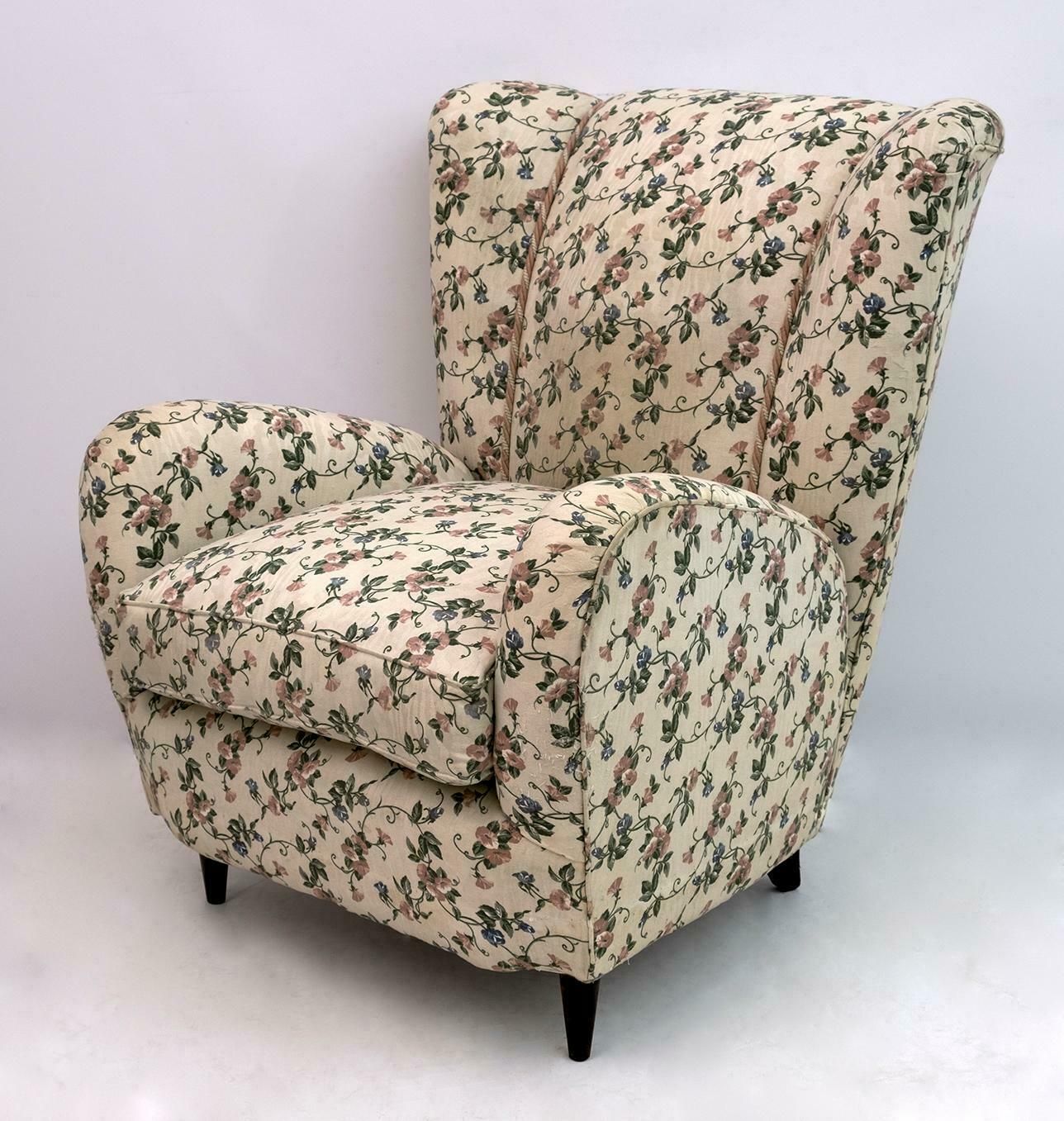 Pair Of Paolo Buffa Mid Century Modern Italian Armchairs, 1950s photo vintage