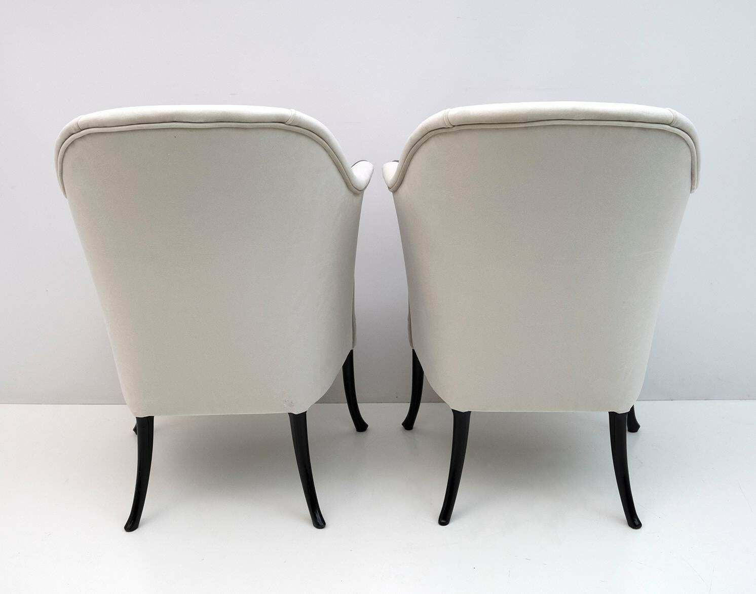 Pair Of Giorgetti Italian Velvet Armchairs "Progetti", 1980s photo 6723.0
