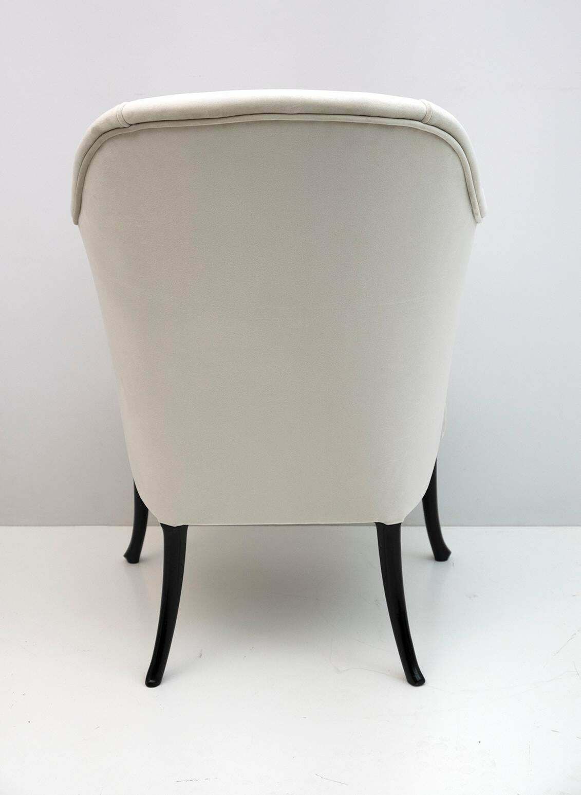 Furniture Pair Of Giorgetti Italian Velvet Armchairs "Progetti", 1980s photo