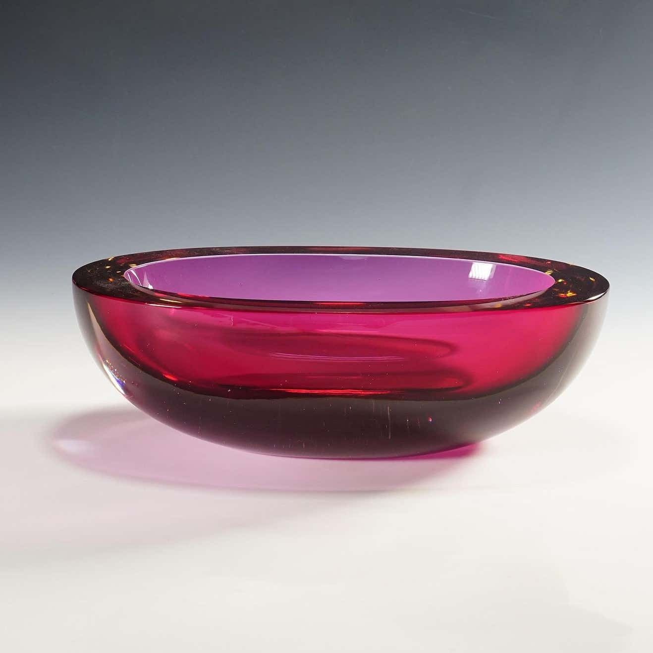 Large Seguso Vetri D'arte Murano Sommerso Glass Bowl 1960s photo furniture