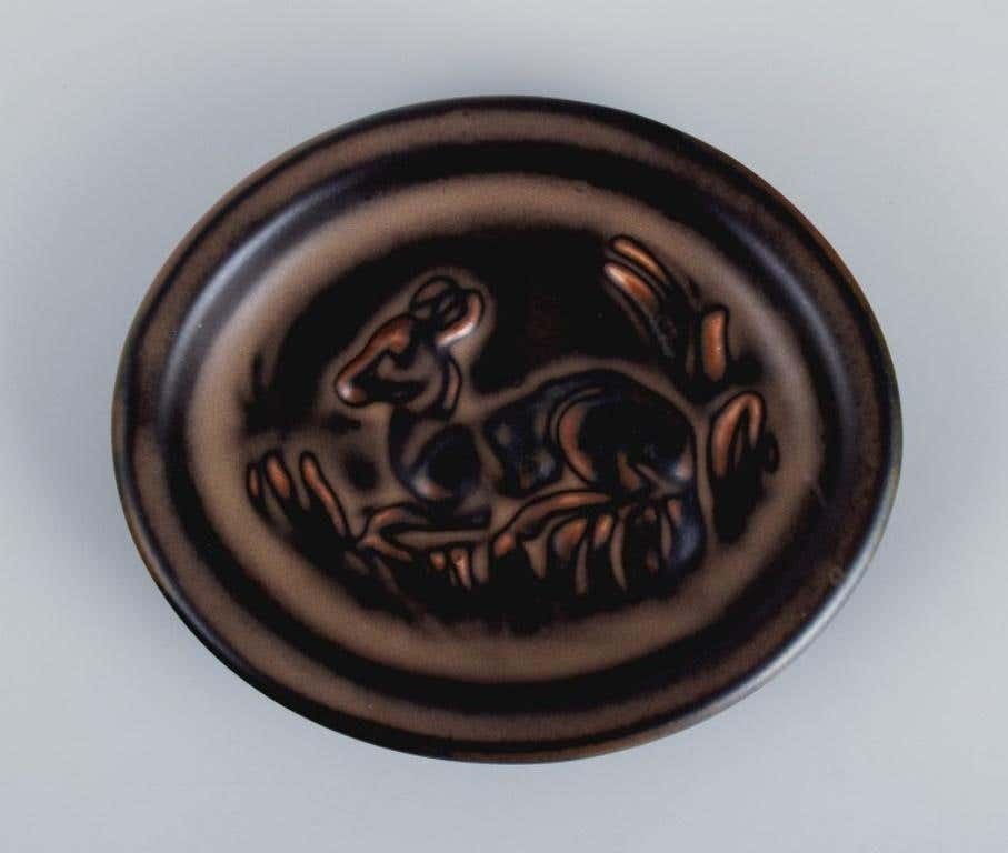 Knud Kyhn (1880 1969) For Royal Copehagen Small Ceramic Dish With Deer photo furniture