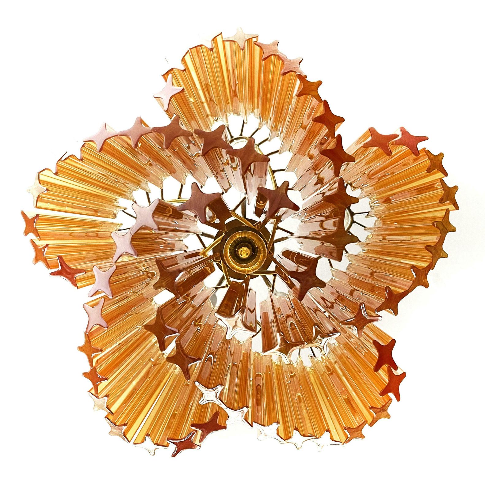 photo buy Sophisticated Modern Quadriedri Glass Chandelier   60 Amber Prism Quadriedri