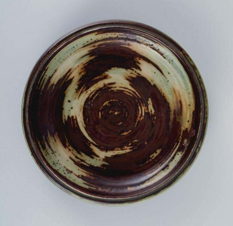 Carl Halier (1873 1948) For Royal Copenhagen Bowl In Stoneware With Sung Glaze photo for sale