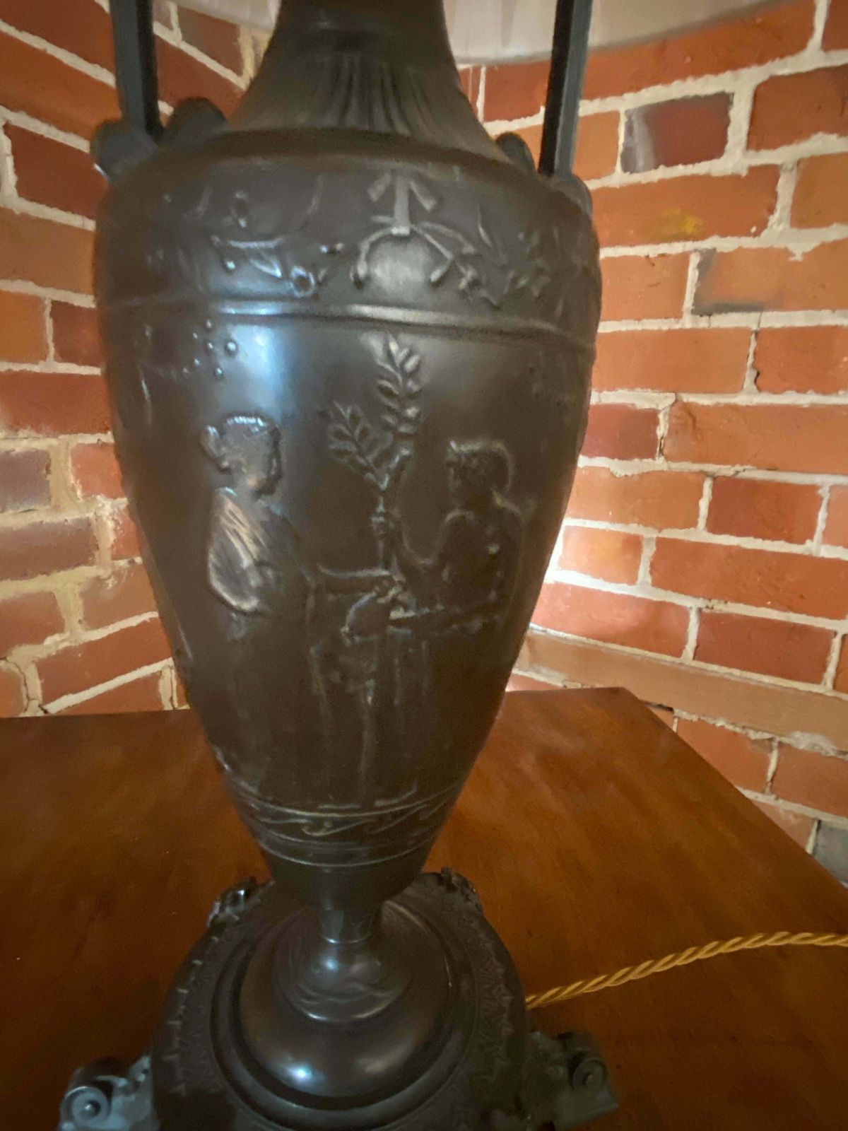 19th Century French Neo Greek Classical Bronze Lamp By Henry Cahieux photo Lighting