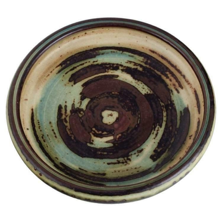 Carl Halier (1873 1948) For Royal Copenhagen, Bowl In Stoneware With Sung Glaze.