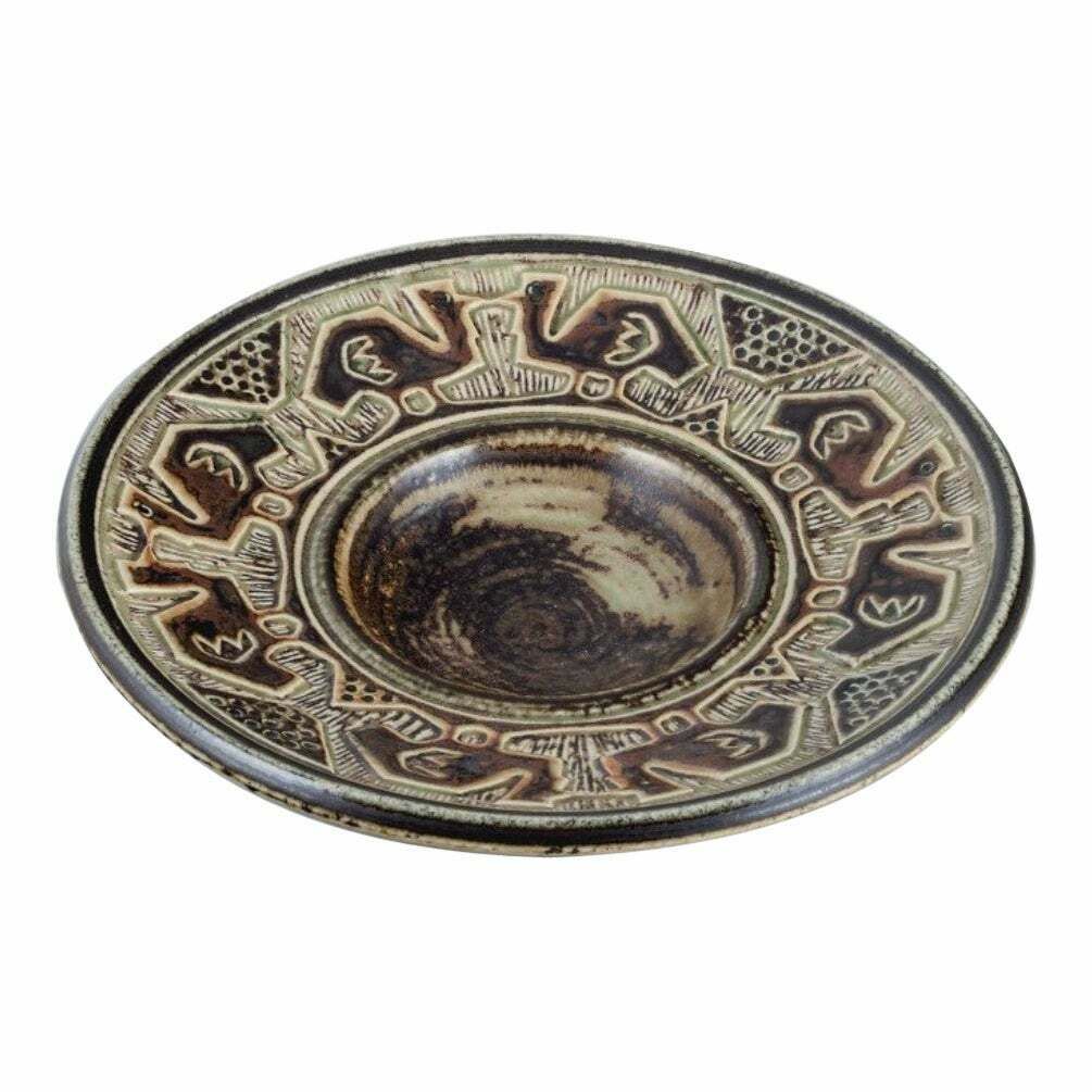 Jørgen Mogensen For Royal Copenhagen, Stoneware Bowl With Bird Motifs.