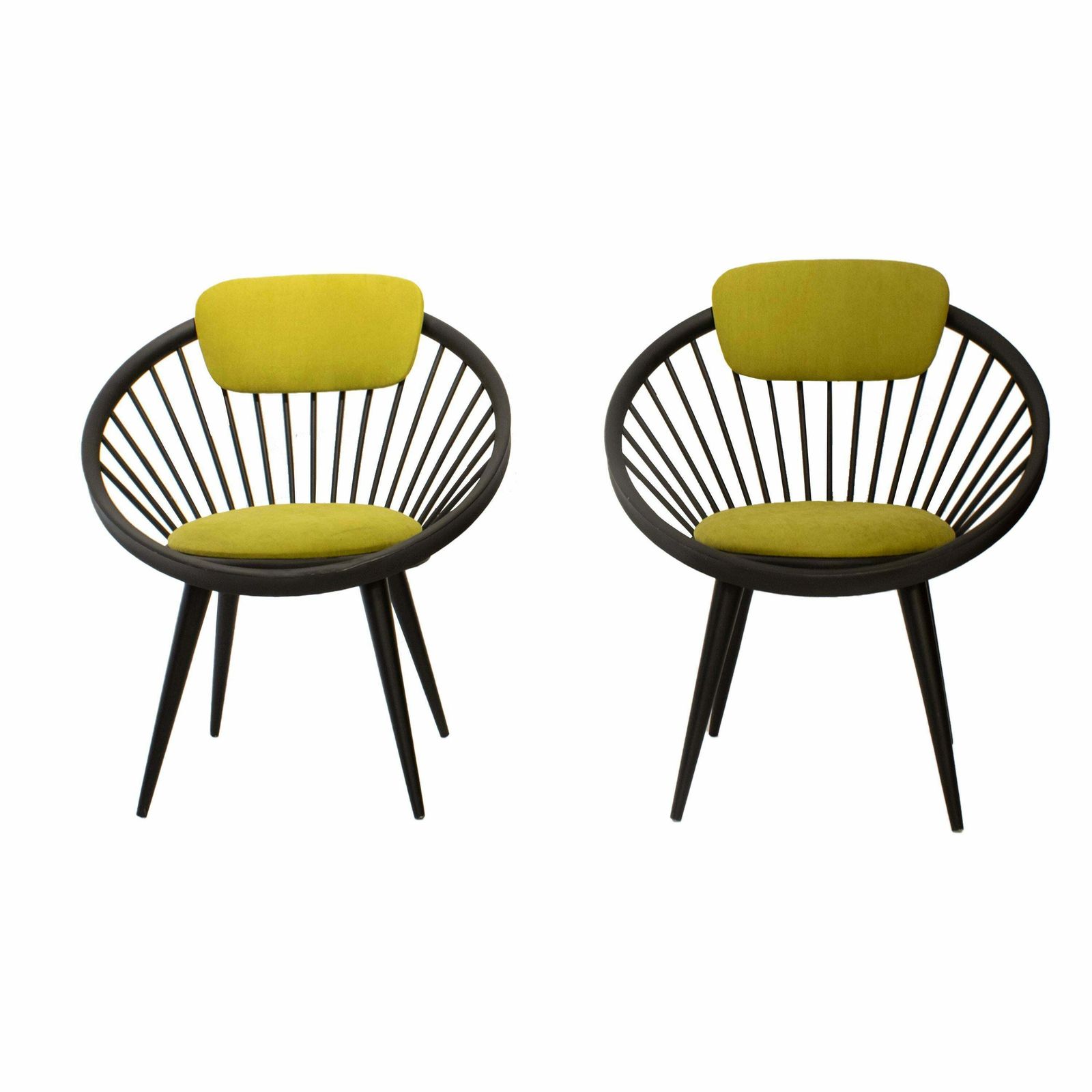 Pair Of Yngve Ekstrom's Circle Armchairs For Swedese Meubel, Sweden 1960 photo Furniture