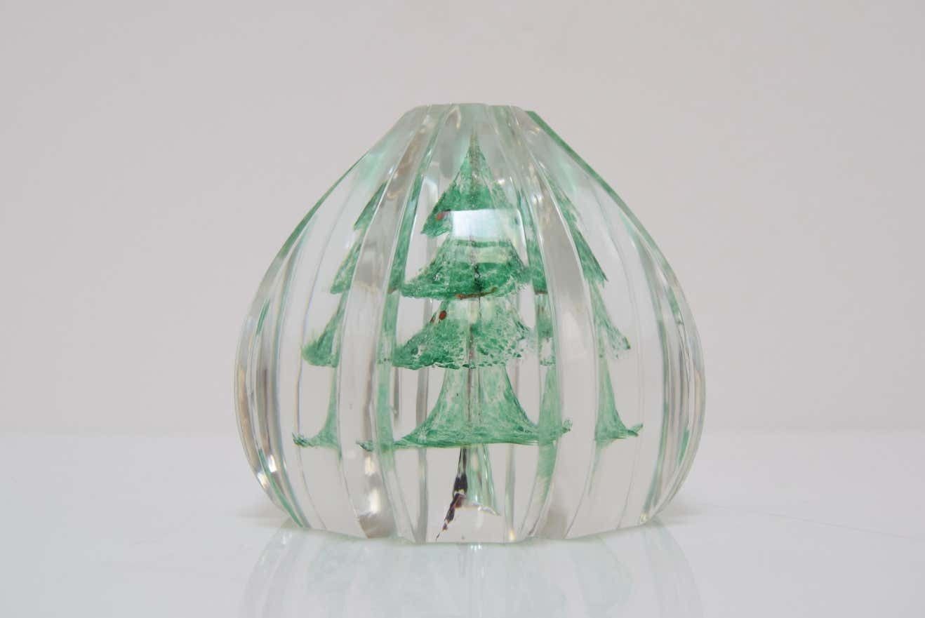 Art Glass Paperweight, Glasswork Novy Bor, 1950s photo for sale