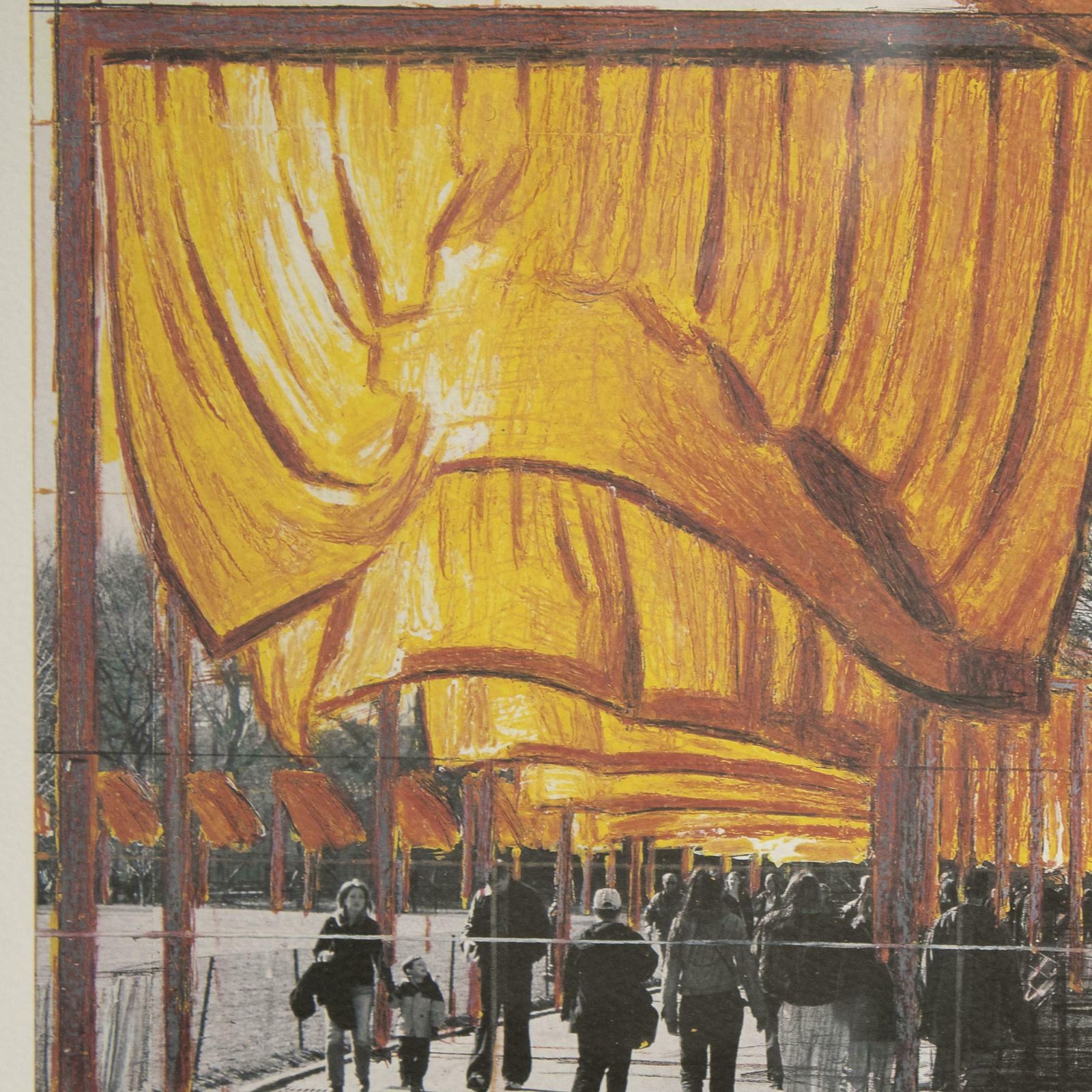 Gates Project For Central Park, Lithography By Christo , New York, 2004 photo Art