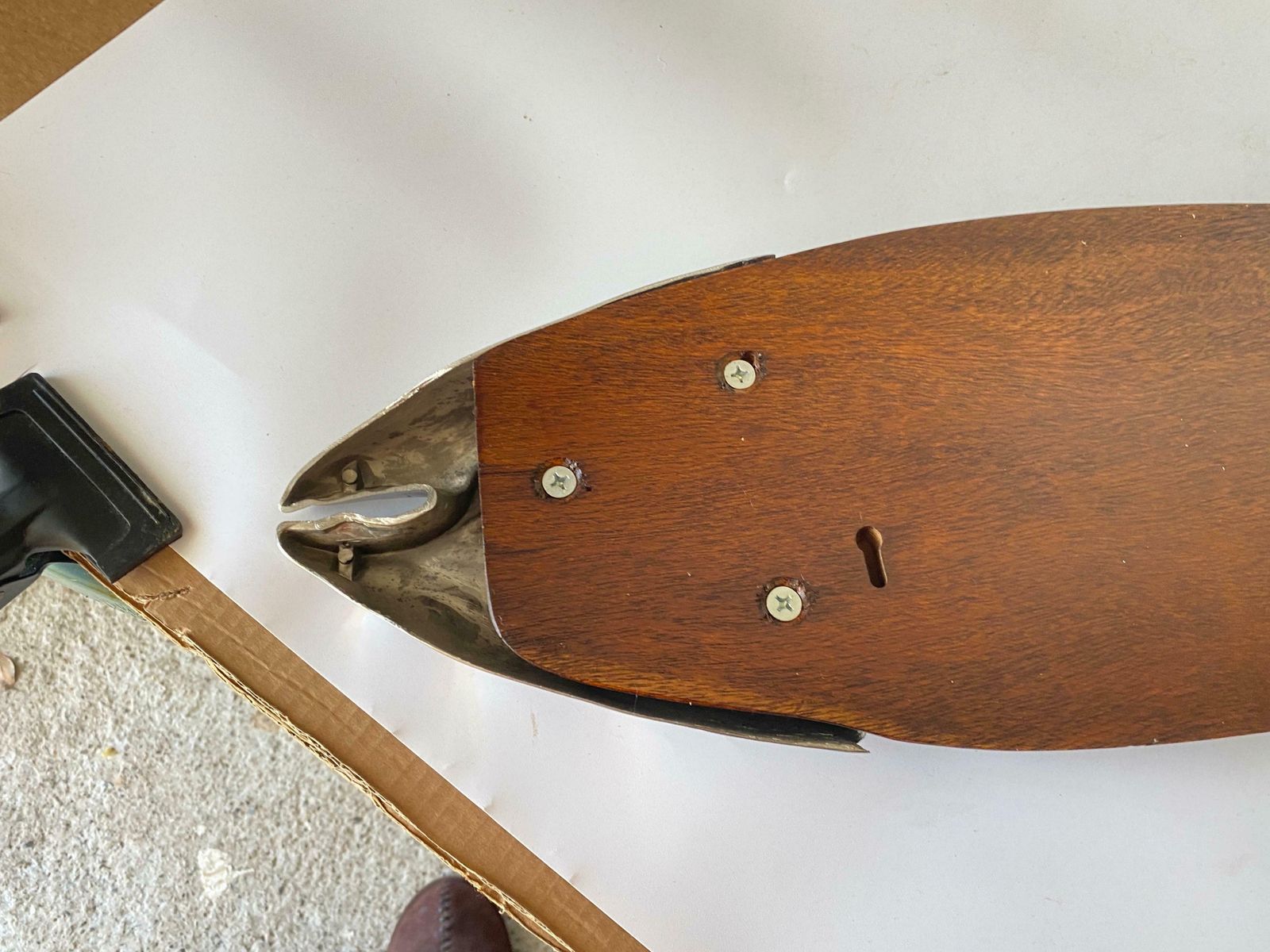 Wooden Chopping Or Cutting Board Old Patina, Brown Colour, French, 20th Century photo Home Decor