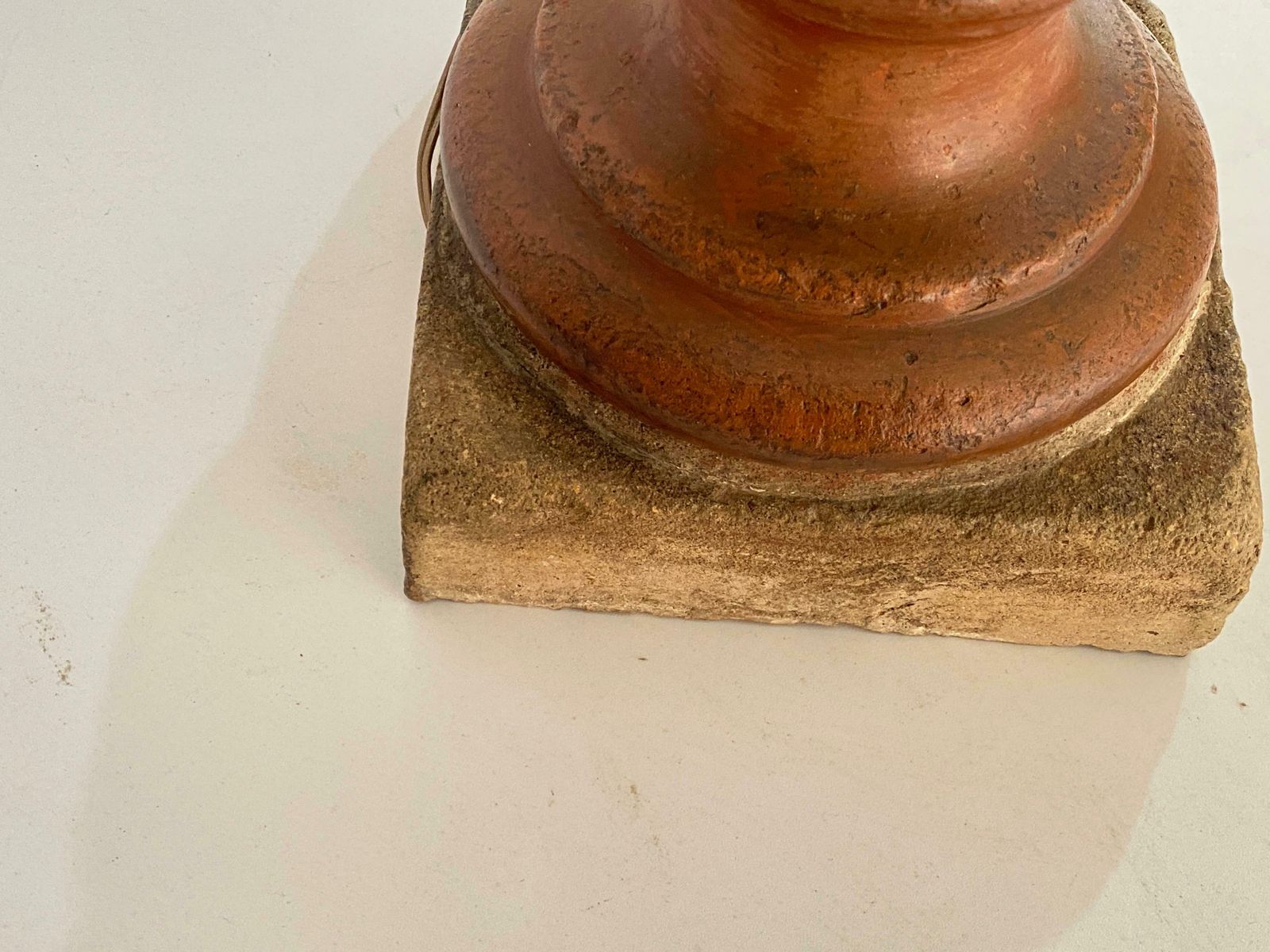 photo for sale Tall French Neoclassical Terracotta Baluster Lamp, Brown Colour 19th Century