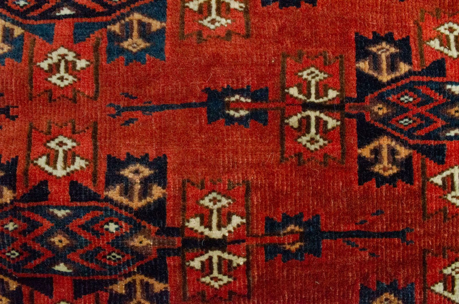 Antique Turkmen Yamoud Carpet, Turkmenistan, Circa 1900 photo vintage