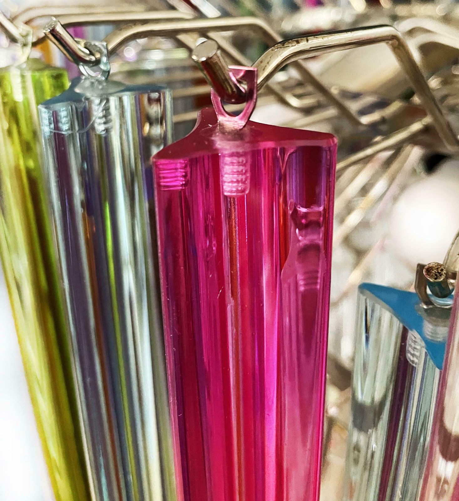 Spectacular Triedri Murano Glass Chandelier   265 Multicoloured And Clear Prism photo 5083.0