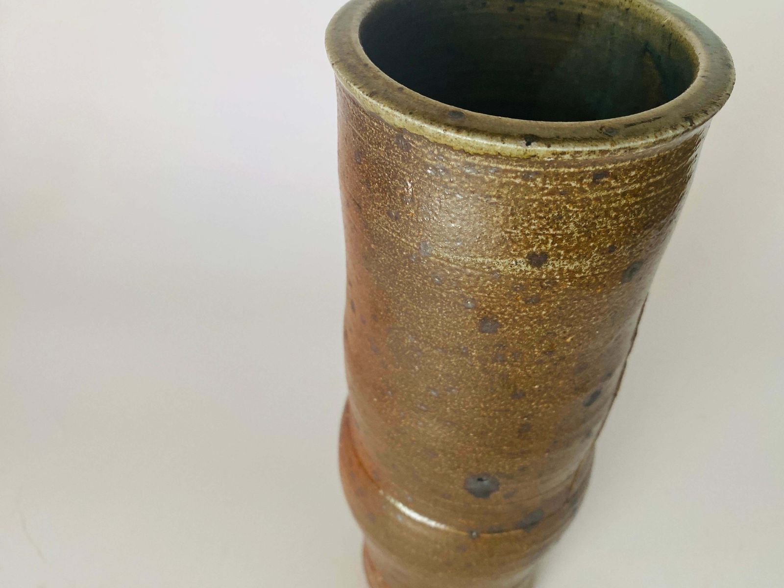 Cylender Ceramic Stoneware Vase La Borne France Circa 1960 Old Patina photo buy