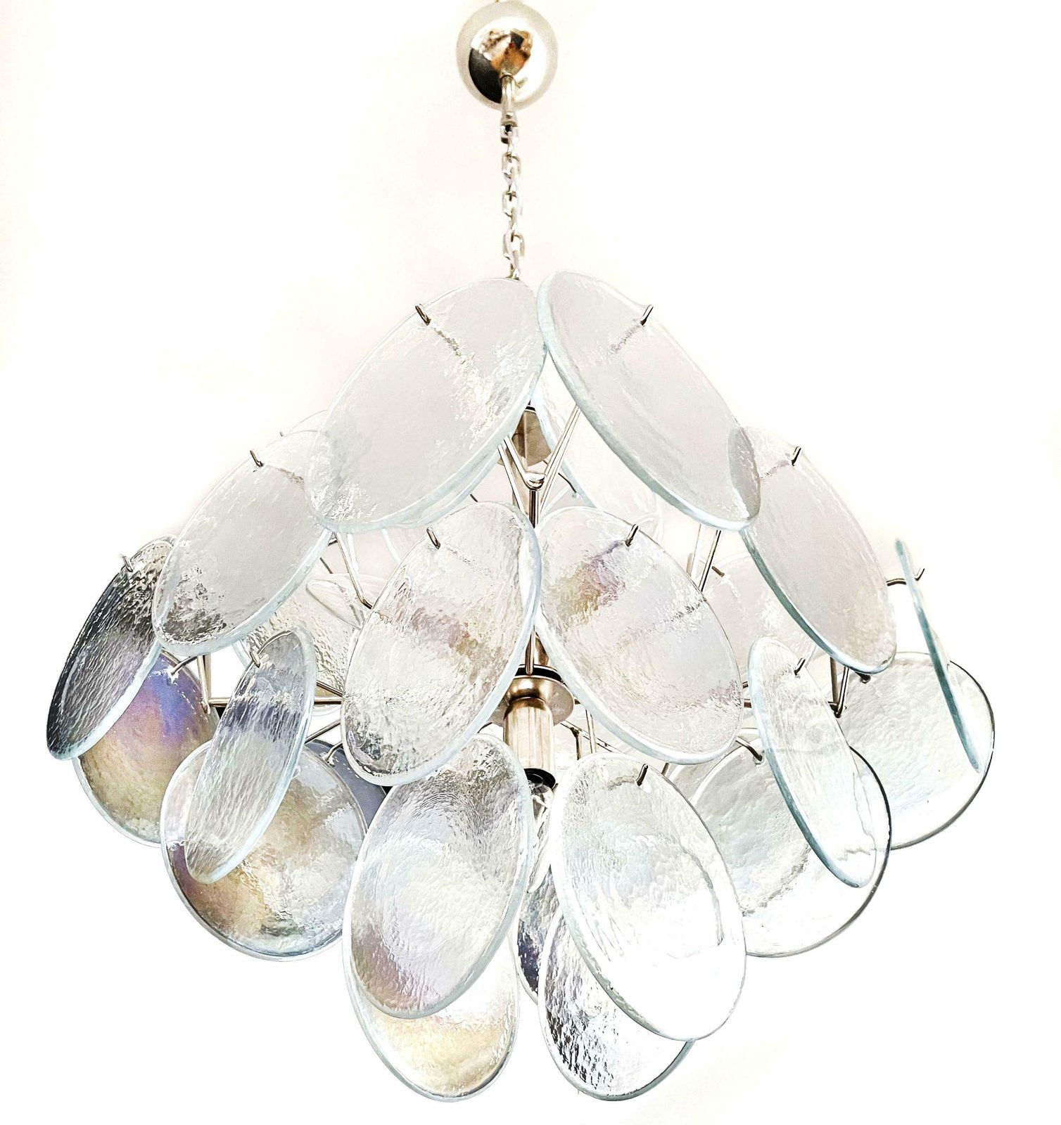 photo vintage Elegant Vintage Italian Murano Chandelier In Vistosi Style.