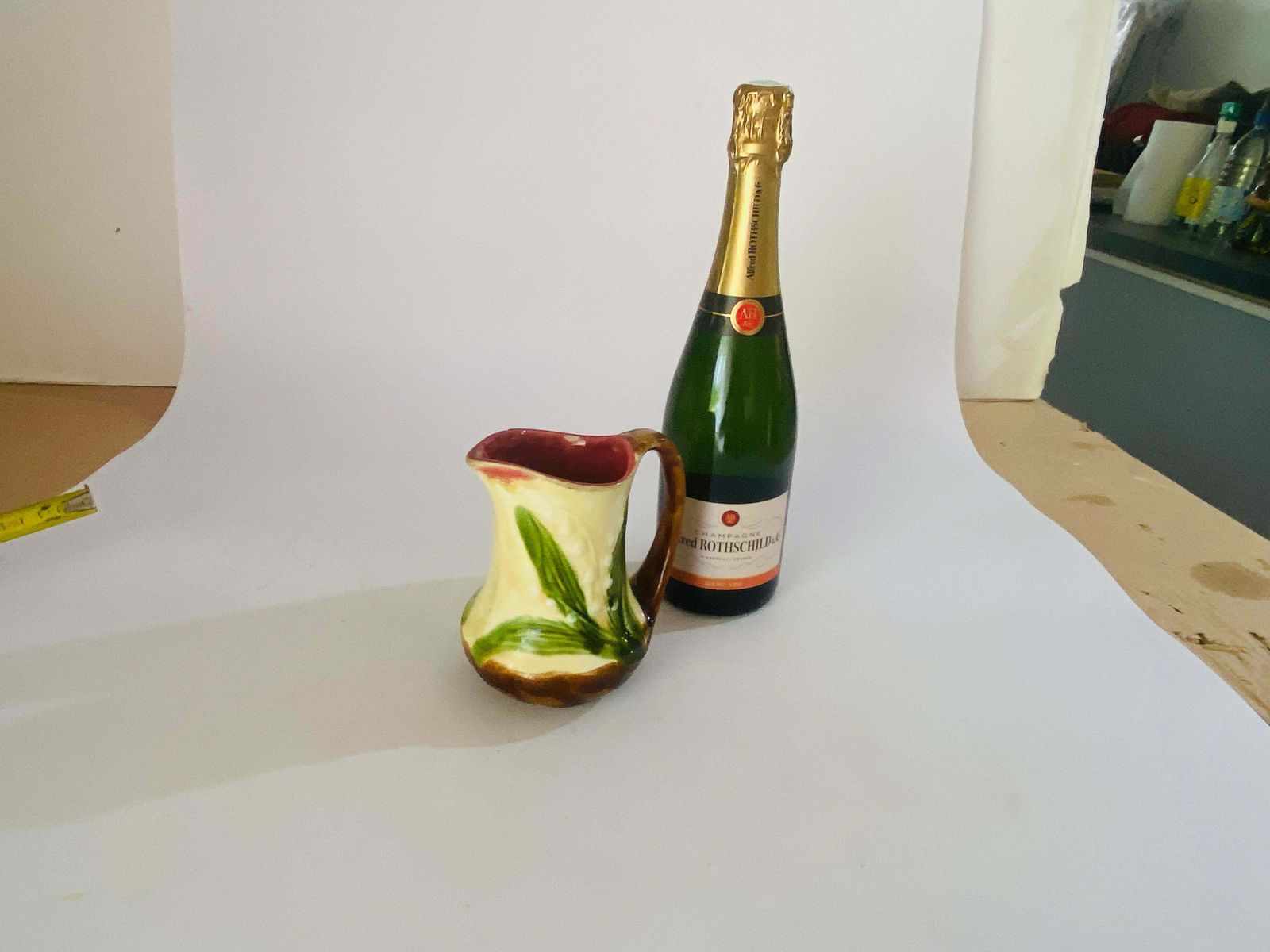 photo furniture Majolica Pitcher George Jones Circa 1900, Brown Yellow And Green Colors France