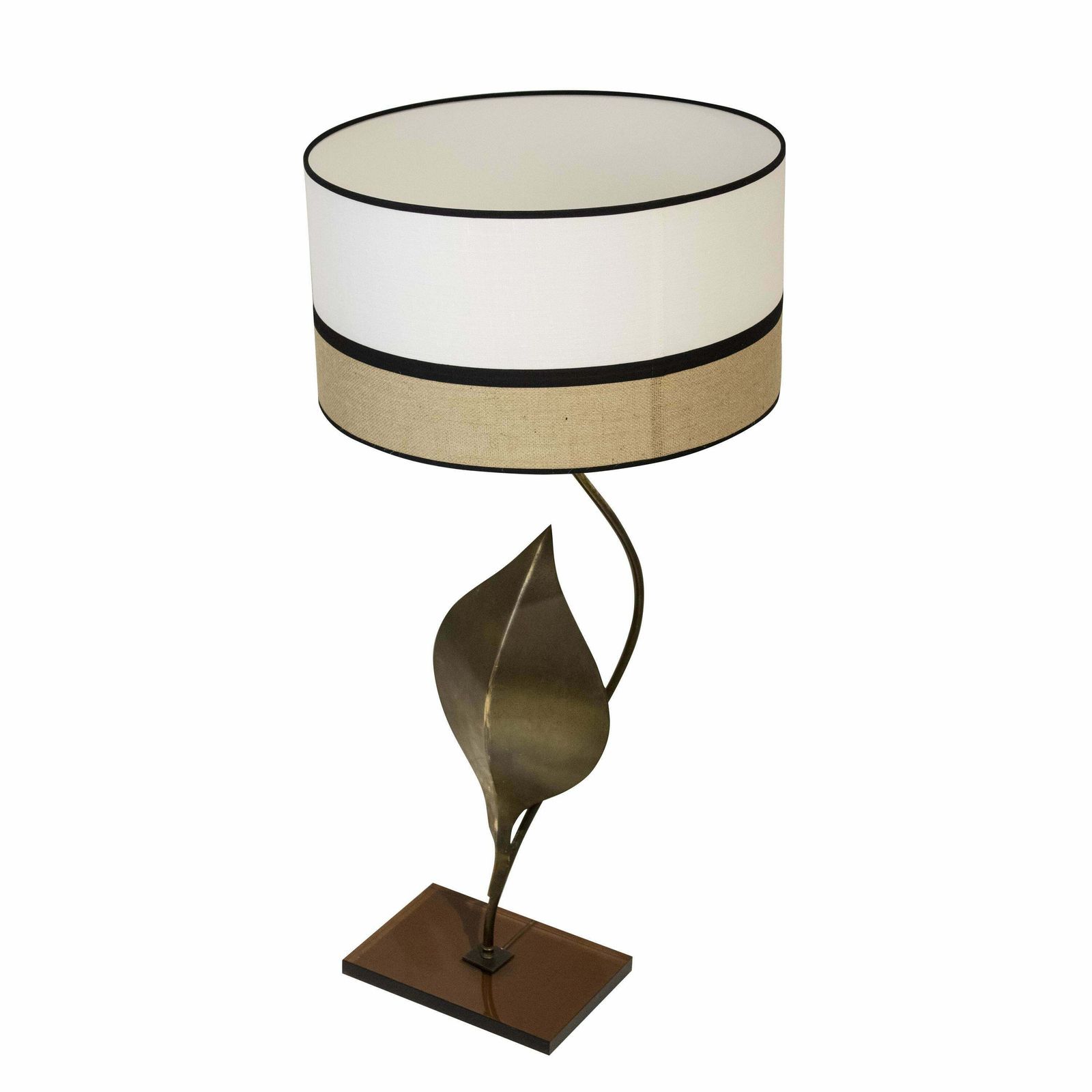 Mid Century Table Lamp With Natural Leaf Motifs, France, 1960s photo furniture