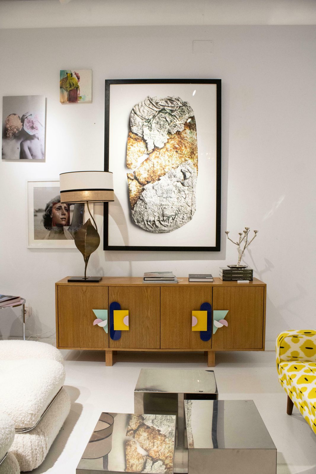 Mid Century Table Lamp With Natural Leaf Motifs, France, 1960s photo buy