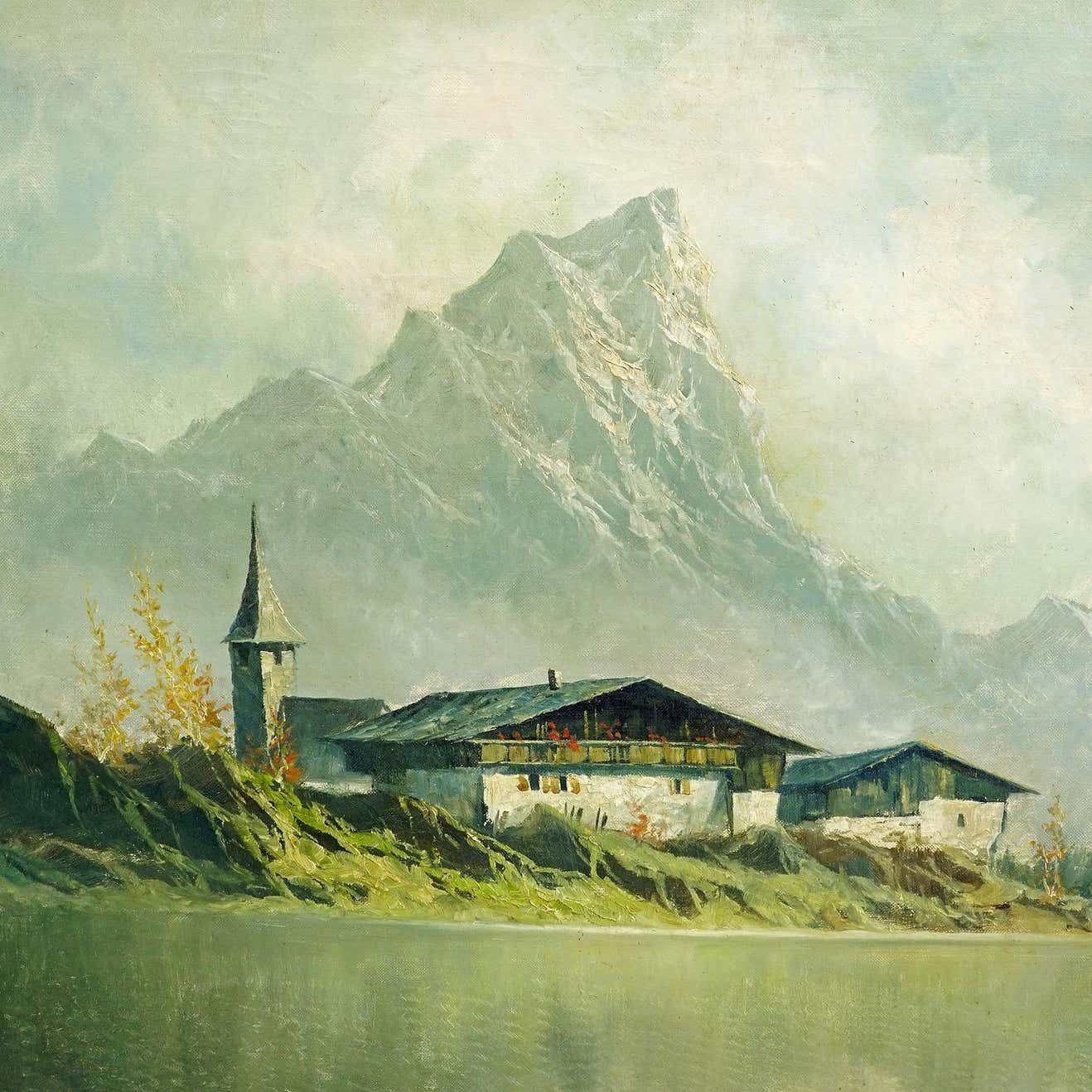 High Mountain Landscape With Alpine Lake Near Kufstein Ca. 1950s photo 1118.0