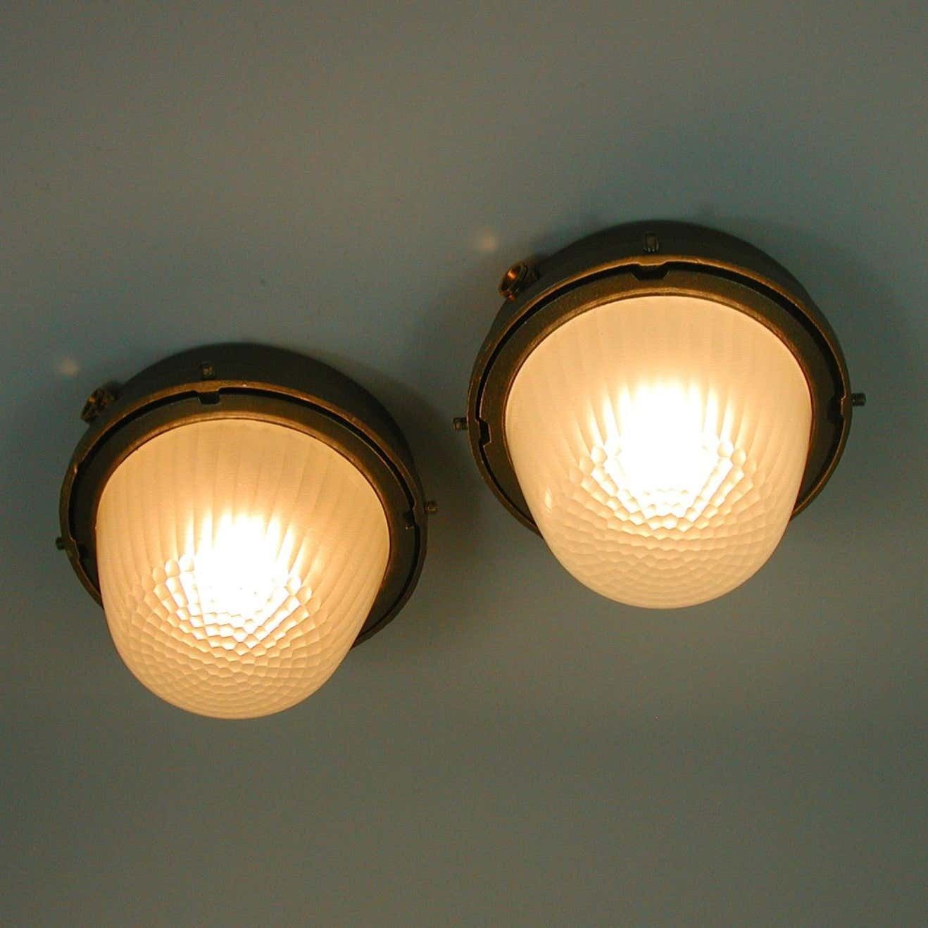 Maritime Holophane Sconces Wall Lights By Holophane, France 1950s, Set Of Two photo buy