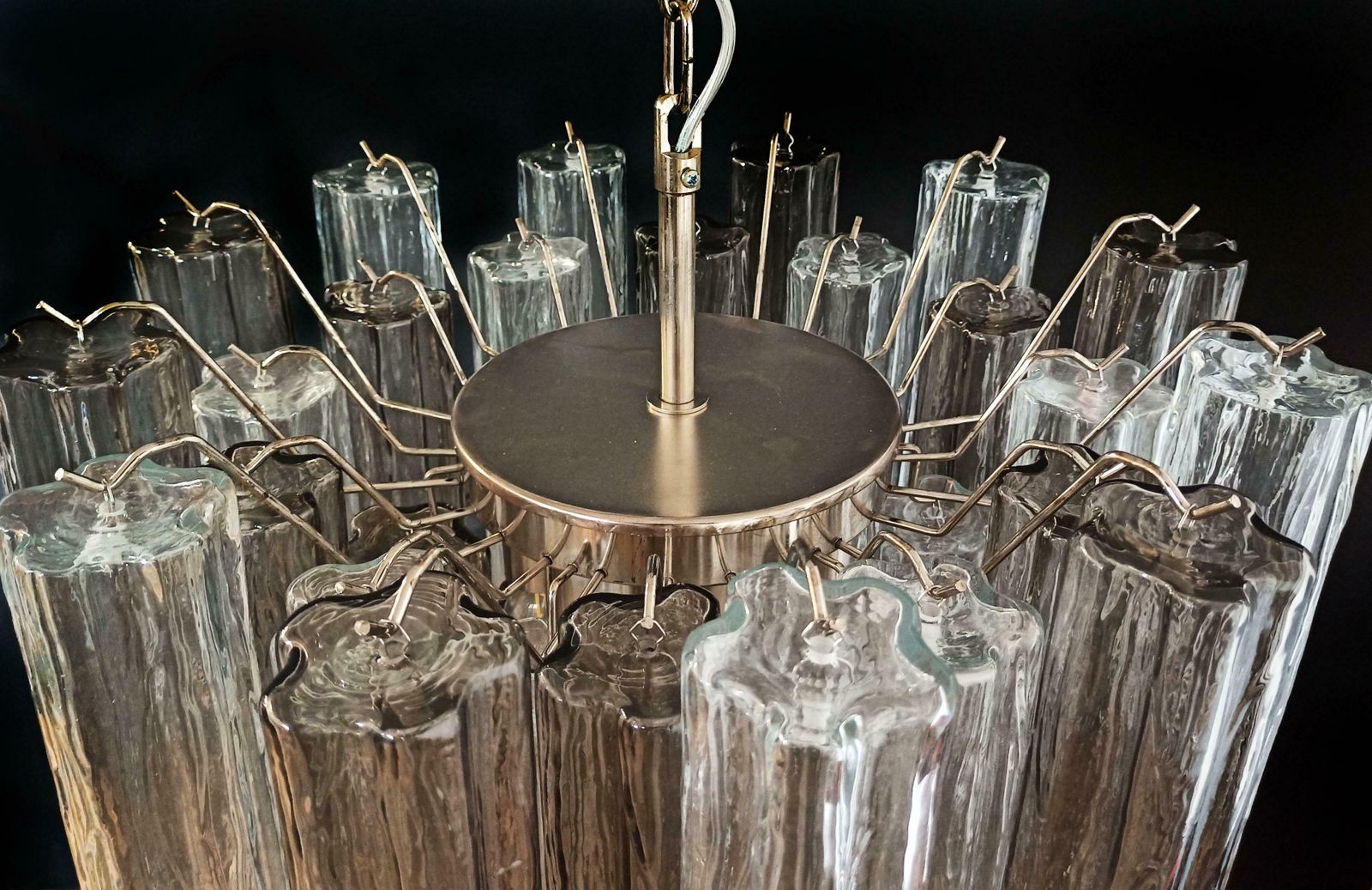 photo vintage Stylish Murano Glass Tube Chandelier   36 Smoked Glass Tube