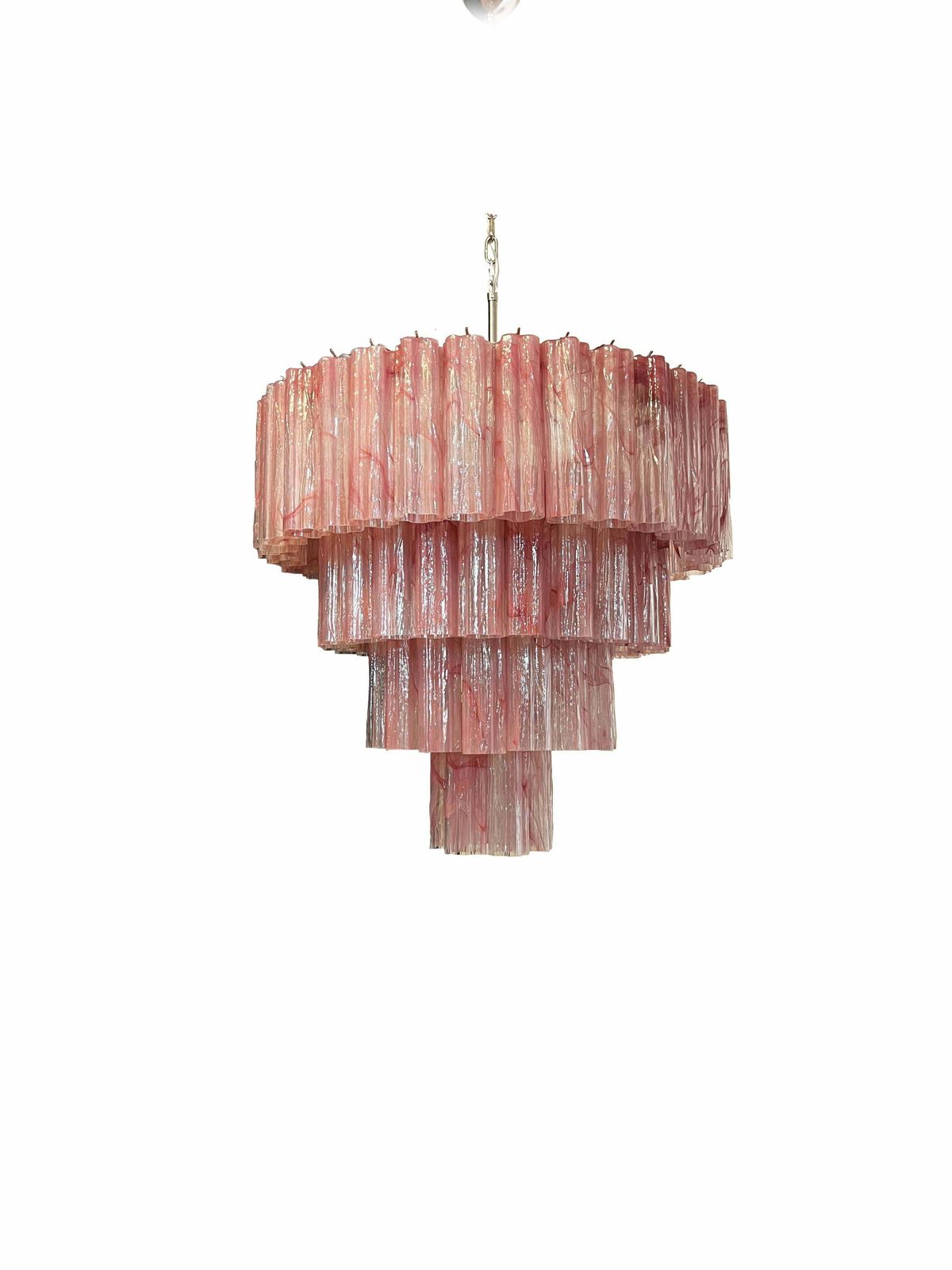 photo buy Stunning Vintage Murano Glass Tiered Chandelier   78 Alabaster Pink Glasses