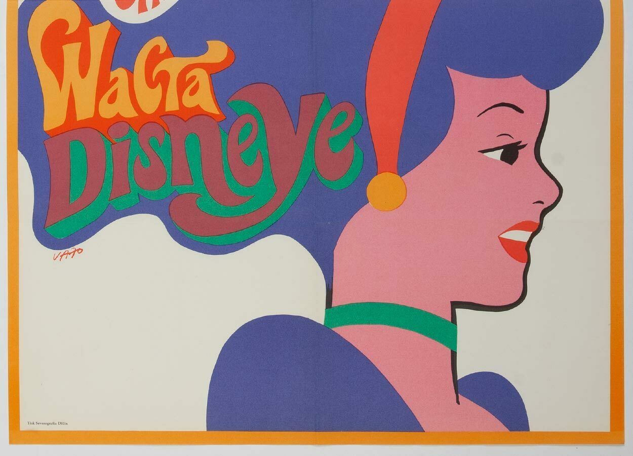Original Large Movie Poster, Cinderella, Karel Vaca, 1970, Genuine Czech Vintage Print photo furniture