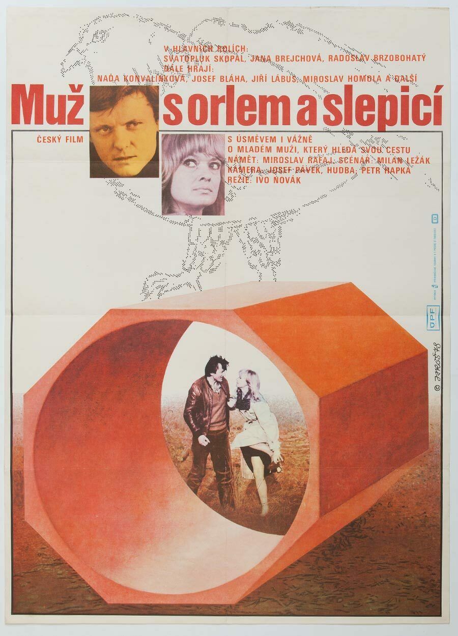 Movie Poster, The Man With Eagle And Chicken, Alexej Jaroš, 1978