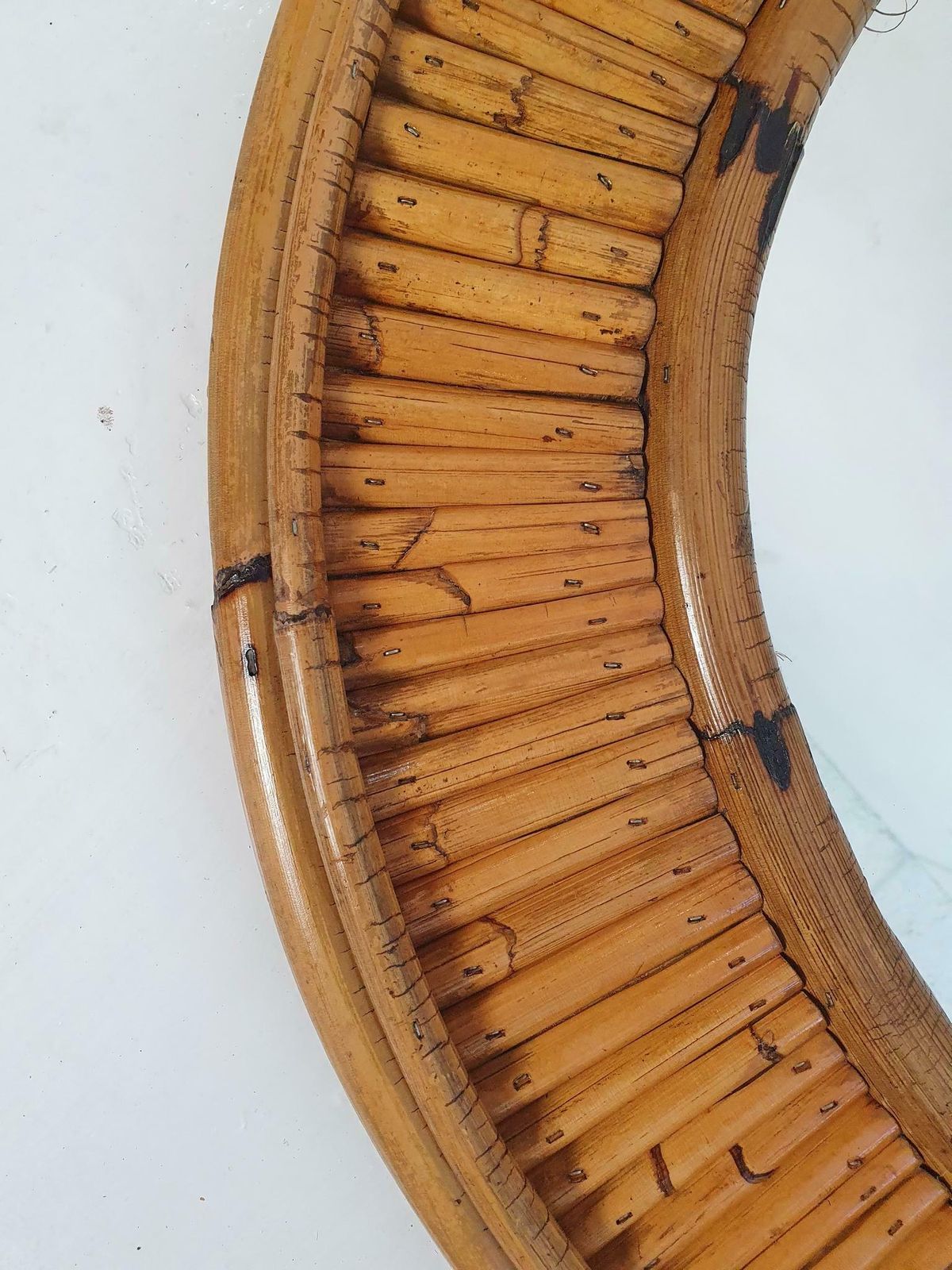 Arched Bamboo Mirror By Vivai Del Sud Italy, 1960s photo vintage