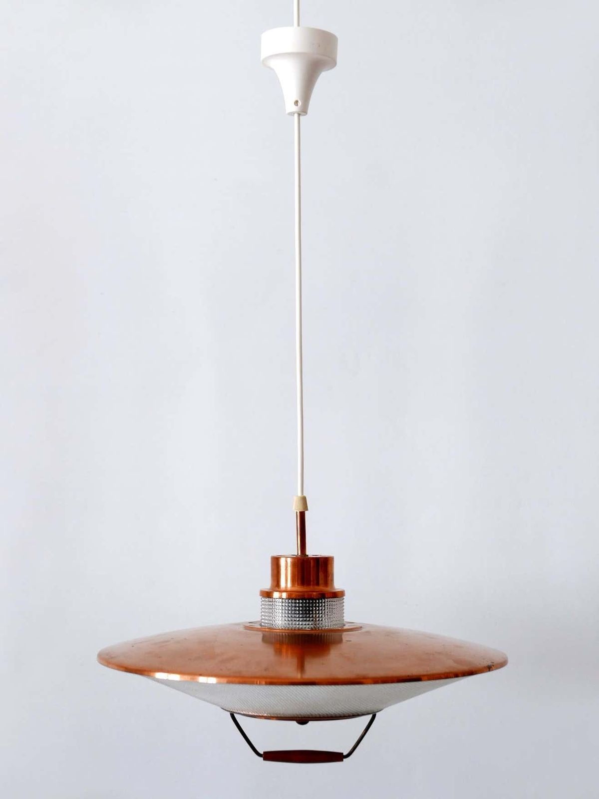 Rare Mid Century Modern Scandinavian Copper Pendant Lamp Or Hanging Light 1960 photo 1612.0