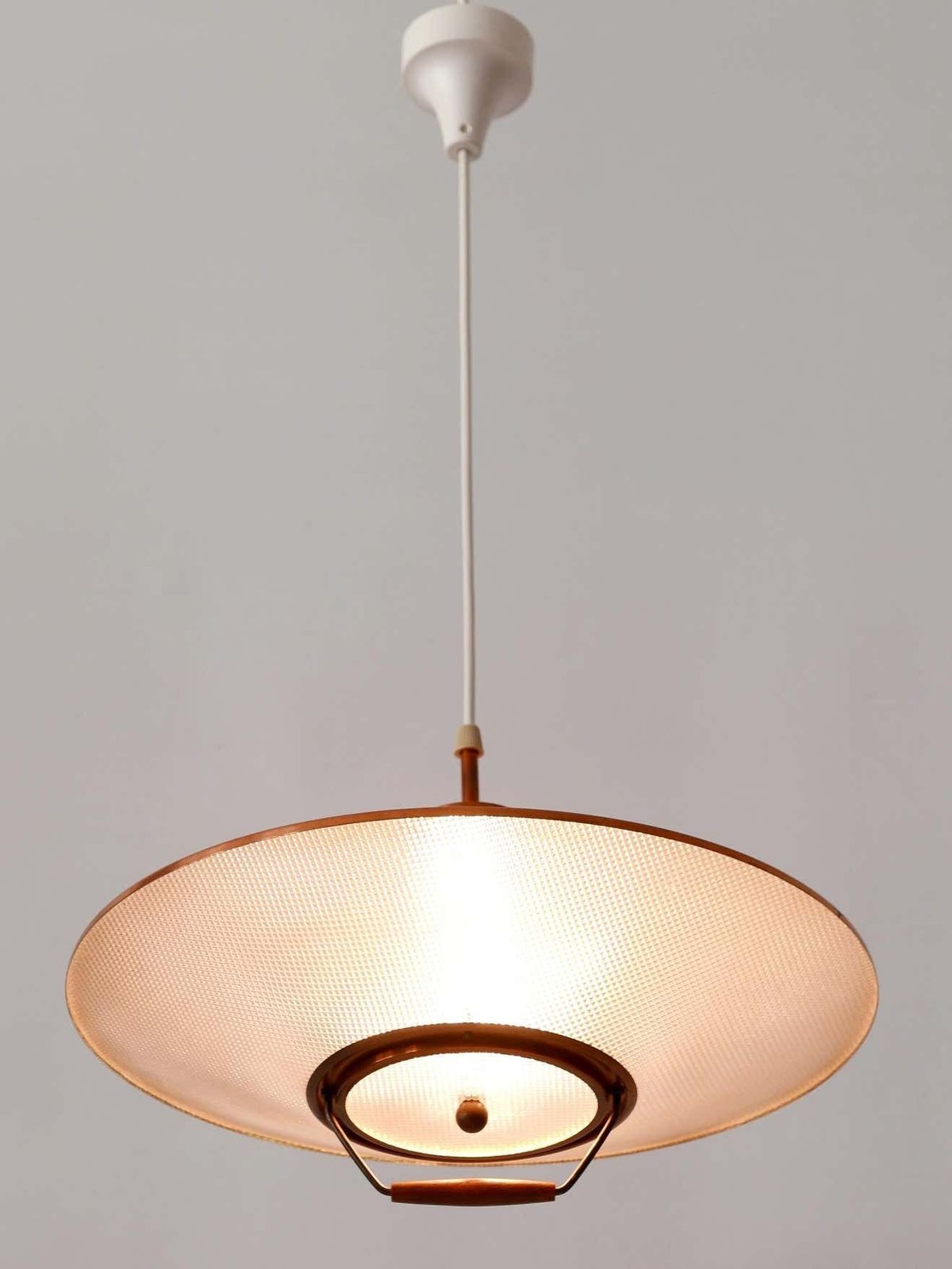photo vintage Rare Mid Century Modern Scandinavian Copper Pendant Lamp Or Hanging Light 1960