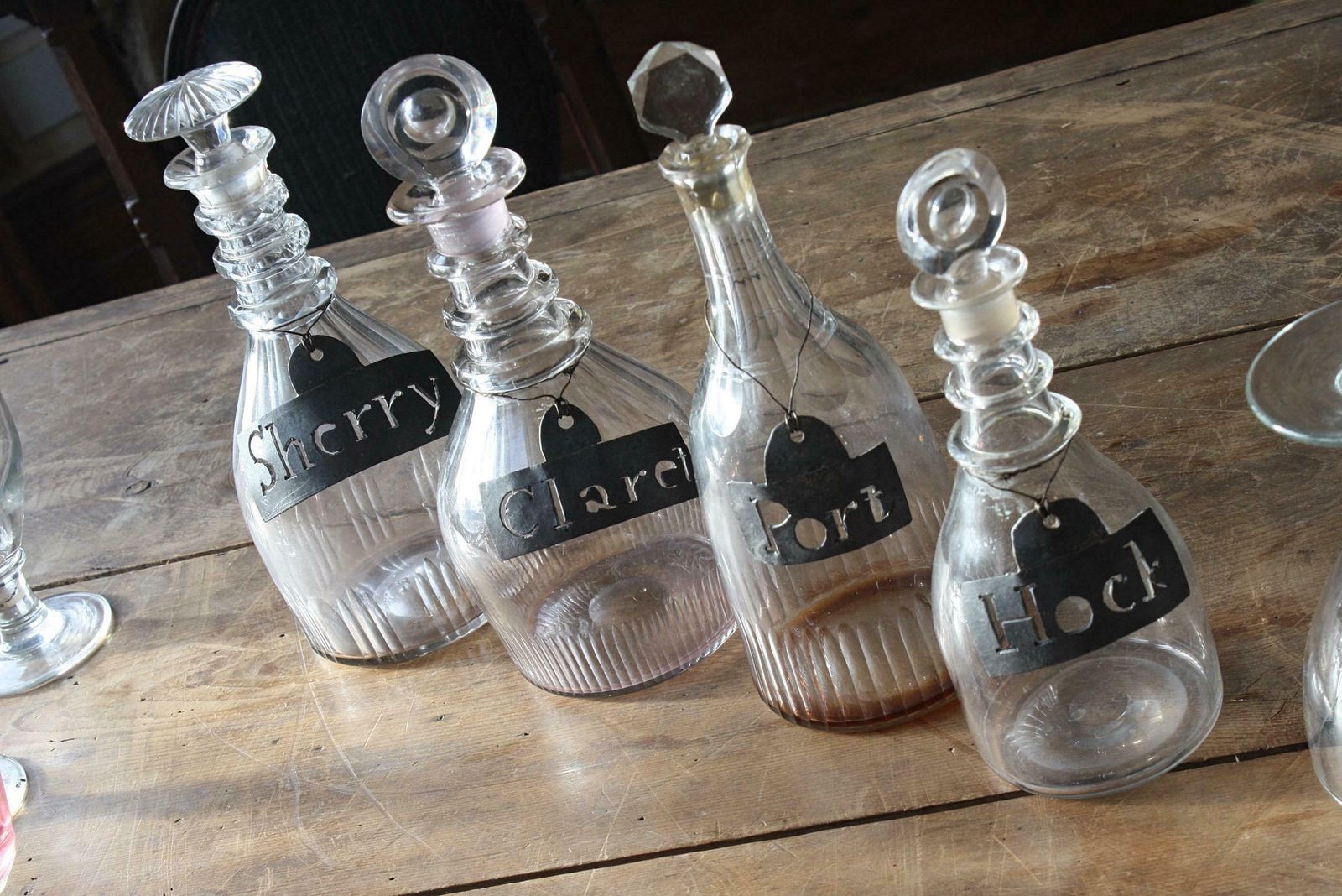 photo for sale 19th Century Collection Of Georgian Rummers & Labeled Cut Glass Decanters