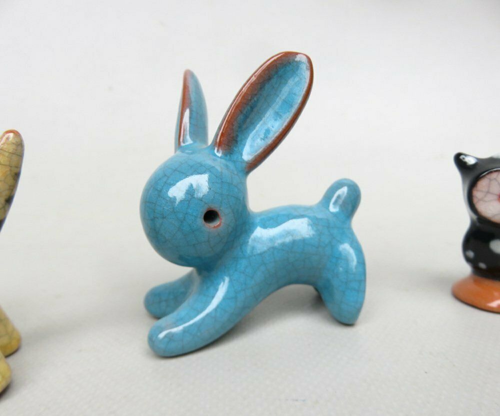 Animal Sculptures In Ceramics By Walter Bosse For Karlsruher Majolika, 1950s, Set Of 4 photo Art