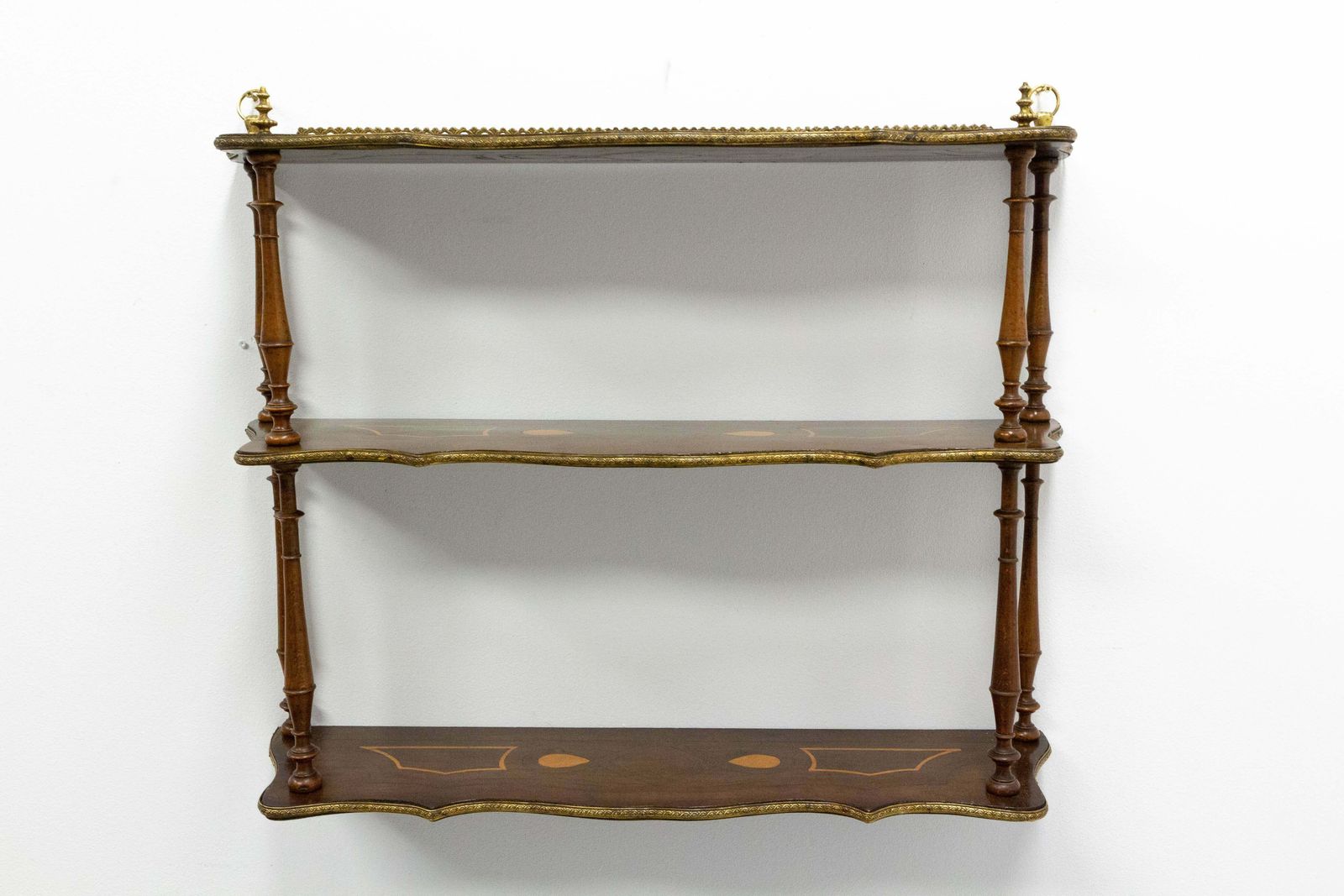 Wall Wood Shelves Napoleon III With Brass Gallery & Marquetry, Late 19th Century photo furniture