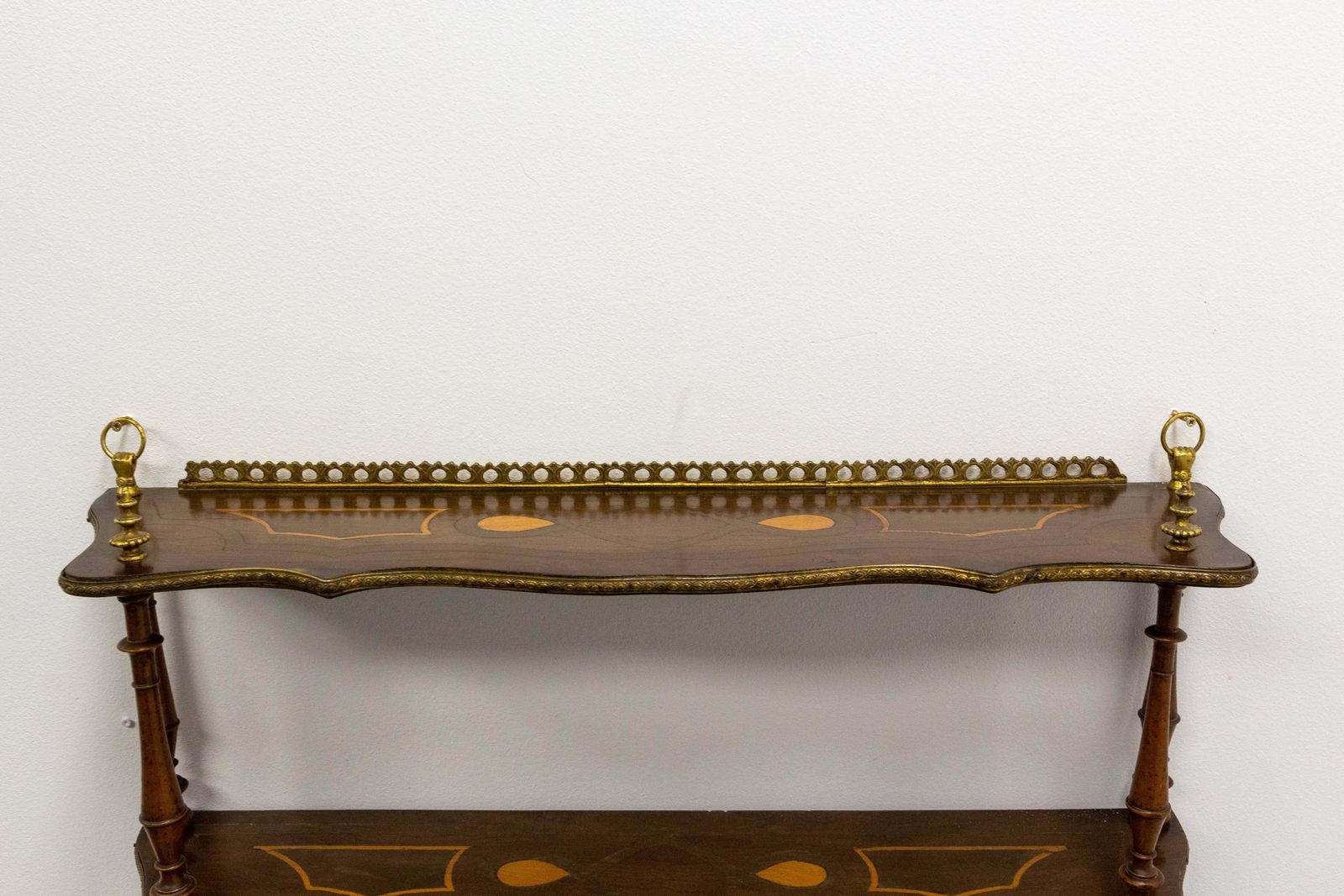 Wall Wood Shelves Napoleon III With Brass Gallery & Marquetry, Late 19th Century photo Furniture