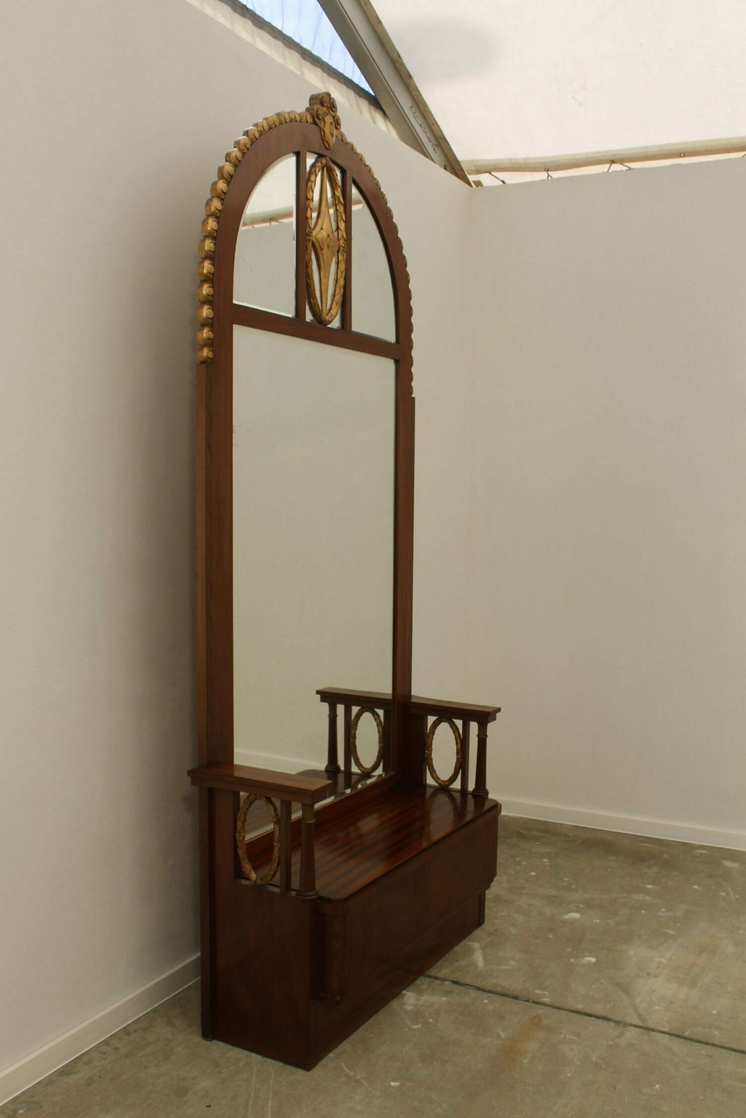 photo buy Viennese Secession Huge Mahogany Hall Mirror, 1910