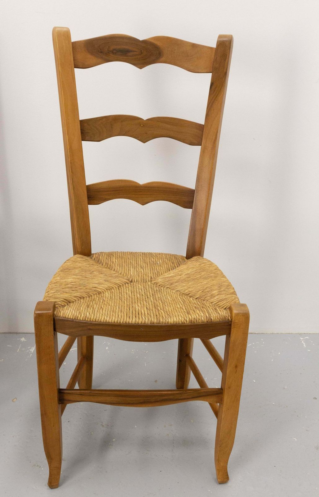 Six French Dining Chairs Oak Chairs Rush Seats Provincial Style, Circa 1970 photo vinterior