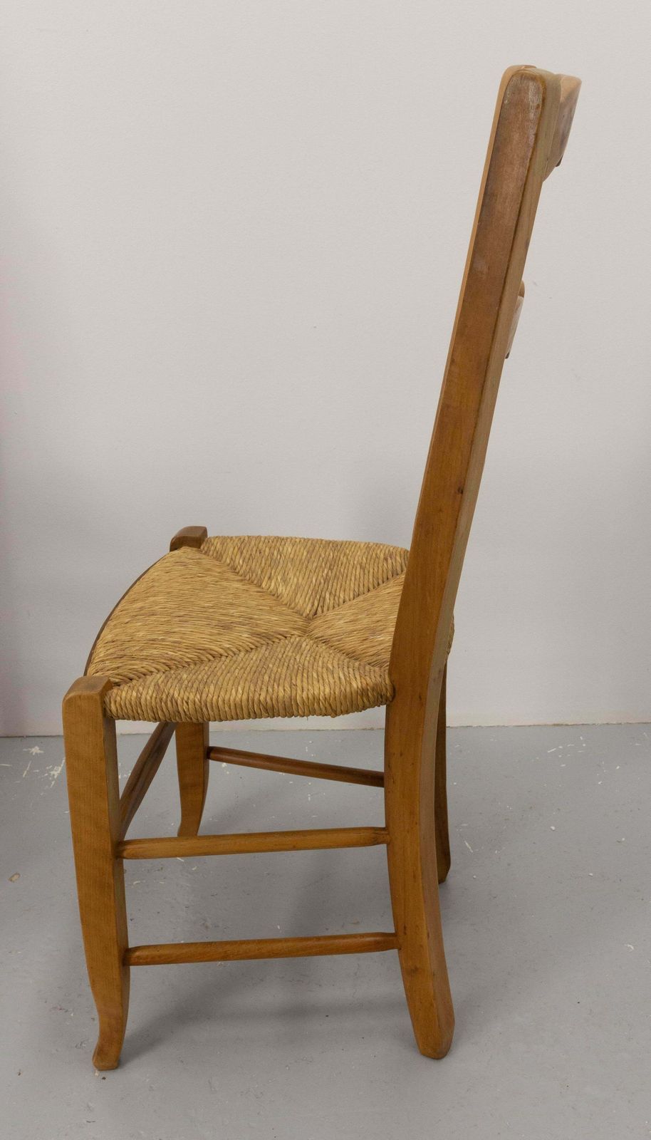 Six French Dining Chairs Oak Chairs Rush Seats Provincial Style, Circa 1970 photo vintage