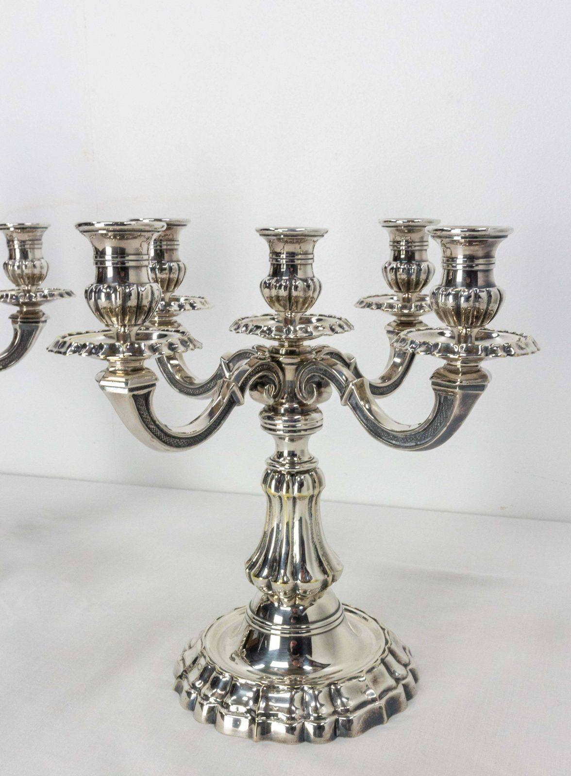 photo furniture Pair Of Bronze Candleholders Louis XV Style, French, Late 19th Century