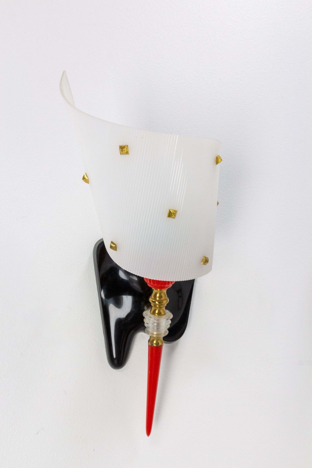 Pair Of Sconces Brass And Acrylic Pierre Guariche Lights, French Mid 20thcentury photo Lighting