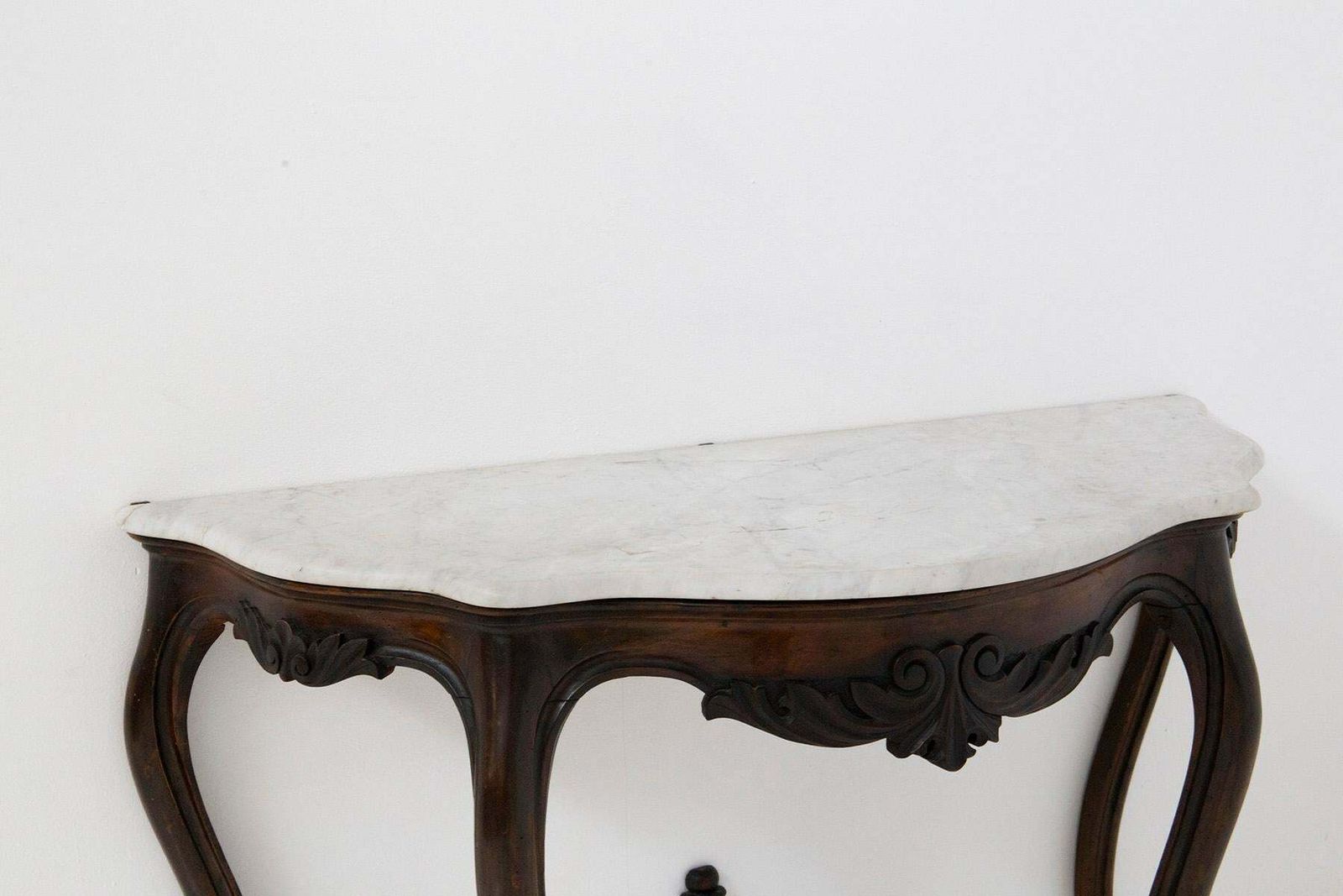 Antique Italian Console In Wood And White Marble photo 3201.0
