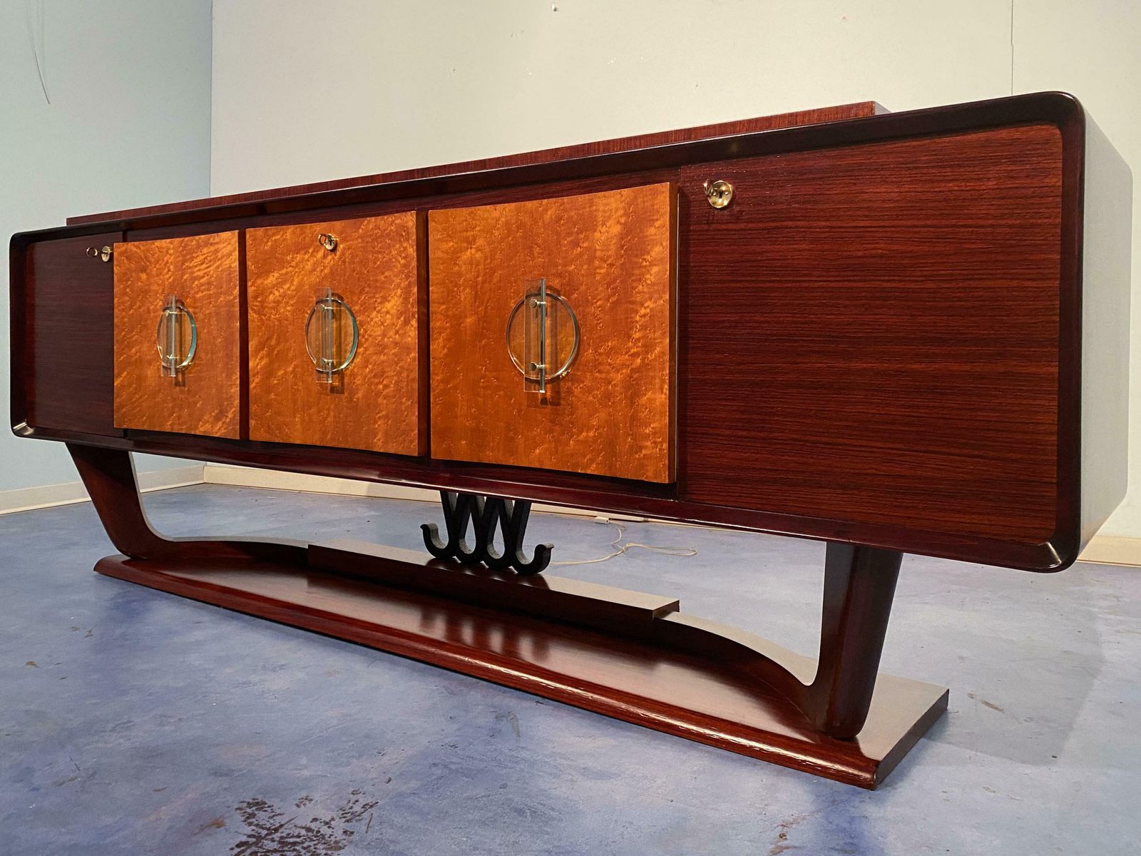 Italian Art Deco Sideboard With Bar Cabinet Attributed To Osvaldo Borsani, 1940s photo buy