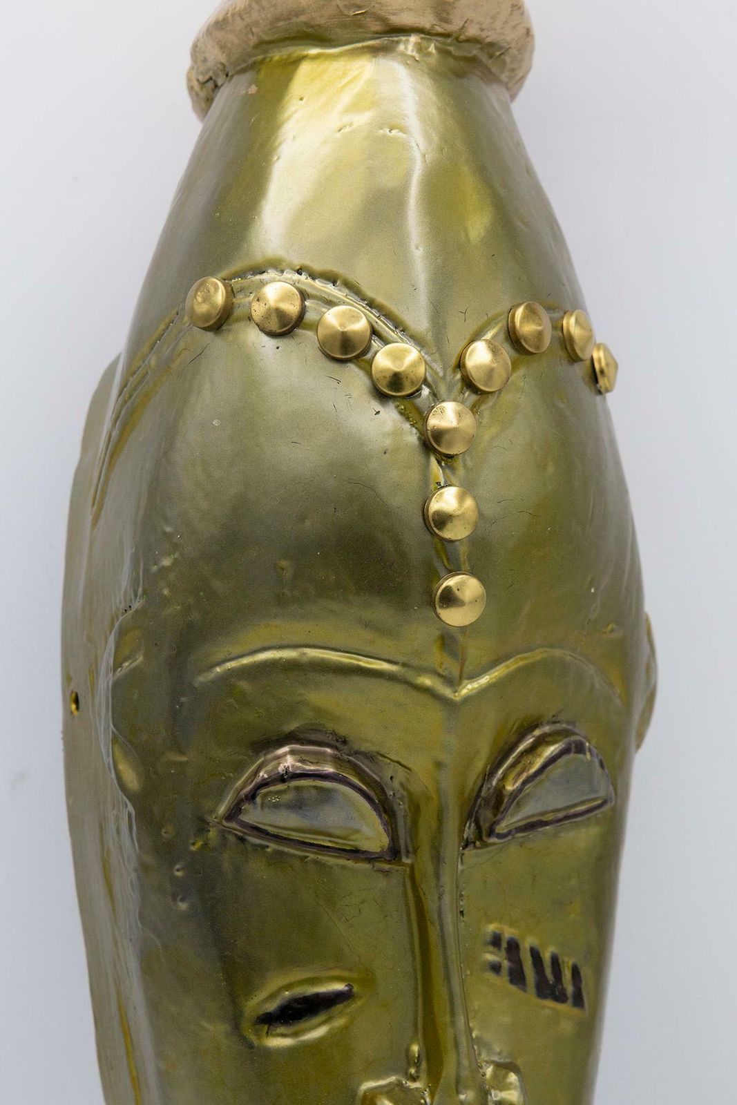 African Futurist Gold Mask Created By Bomber Bax photo for sale