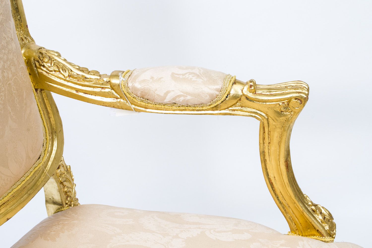 Furniture Vintage  Pair Louis XV Revival French Gilded Armchairs 20th C photo