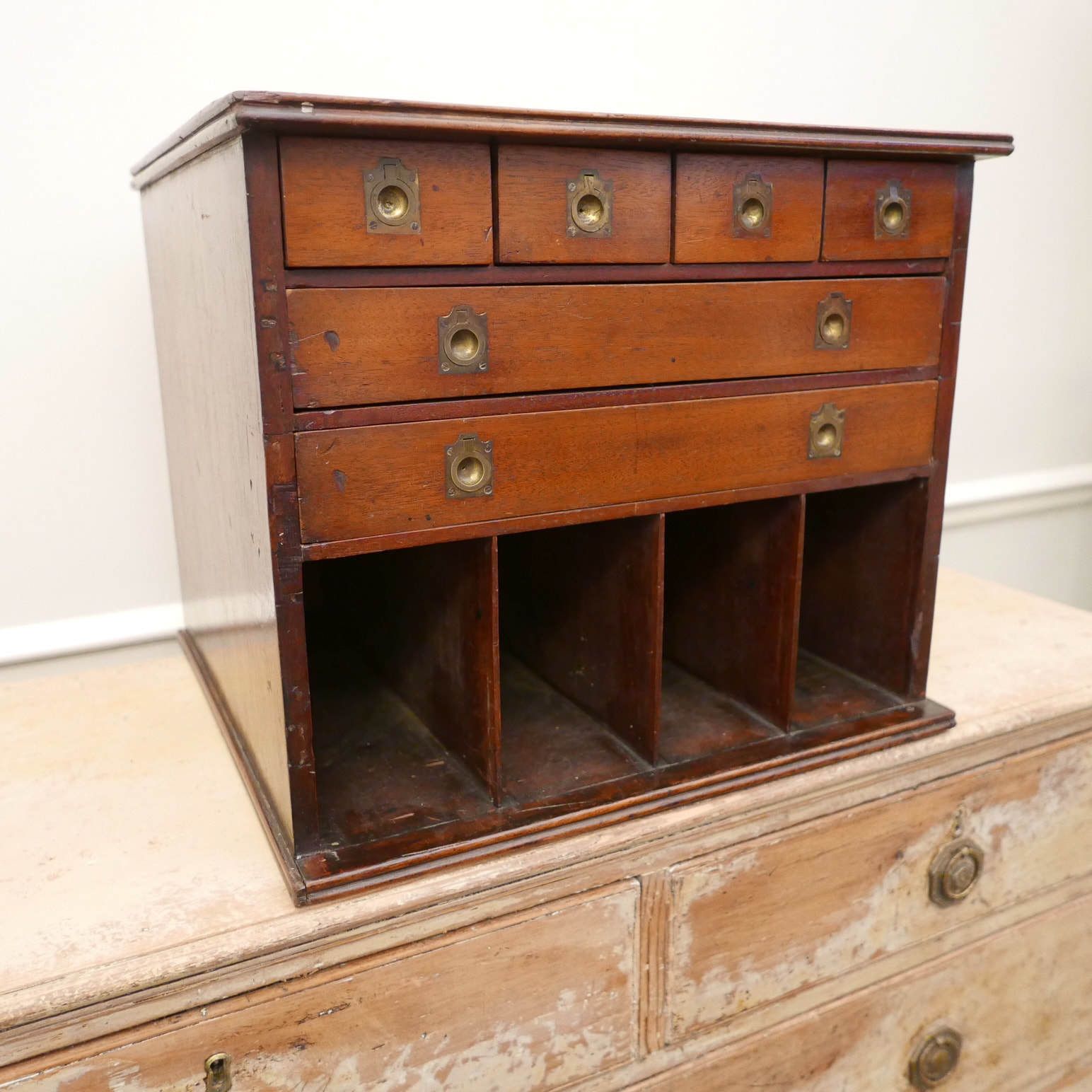 19th Century Mahogany Table Top Office Filing Chest photo for sale