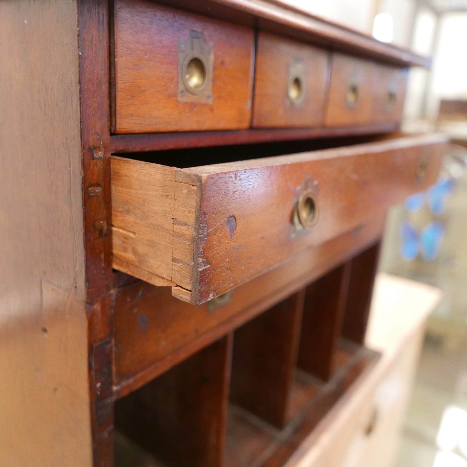 19th Century Mahogany Table Top Office Filing Chest photo Furniture