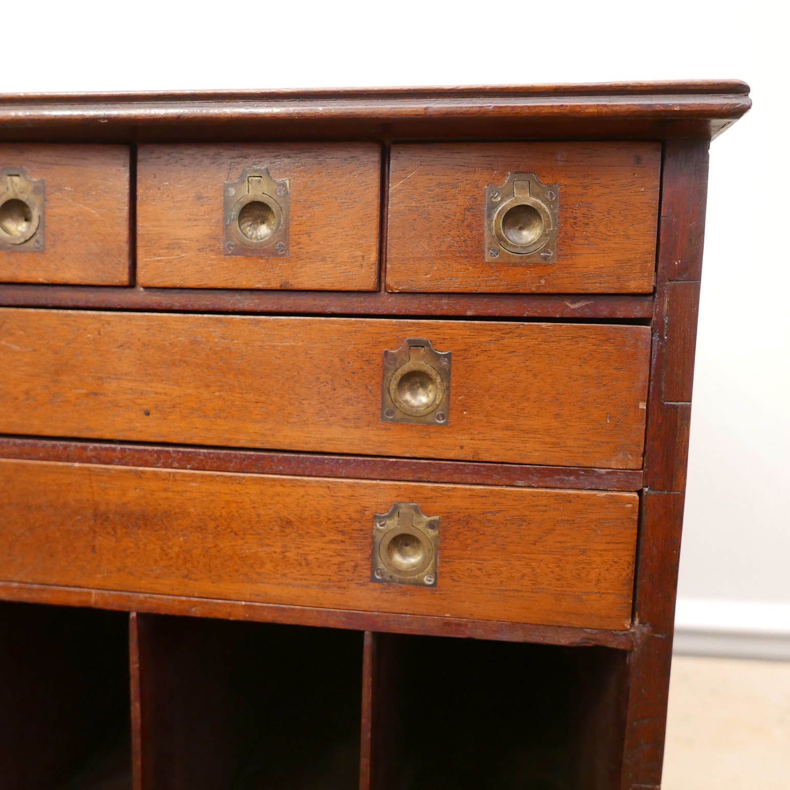 19th Century Mahogany Table Top Office Filing Chest photo vintage