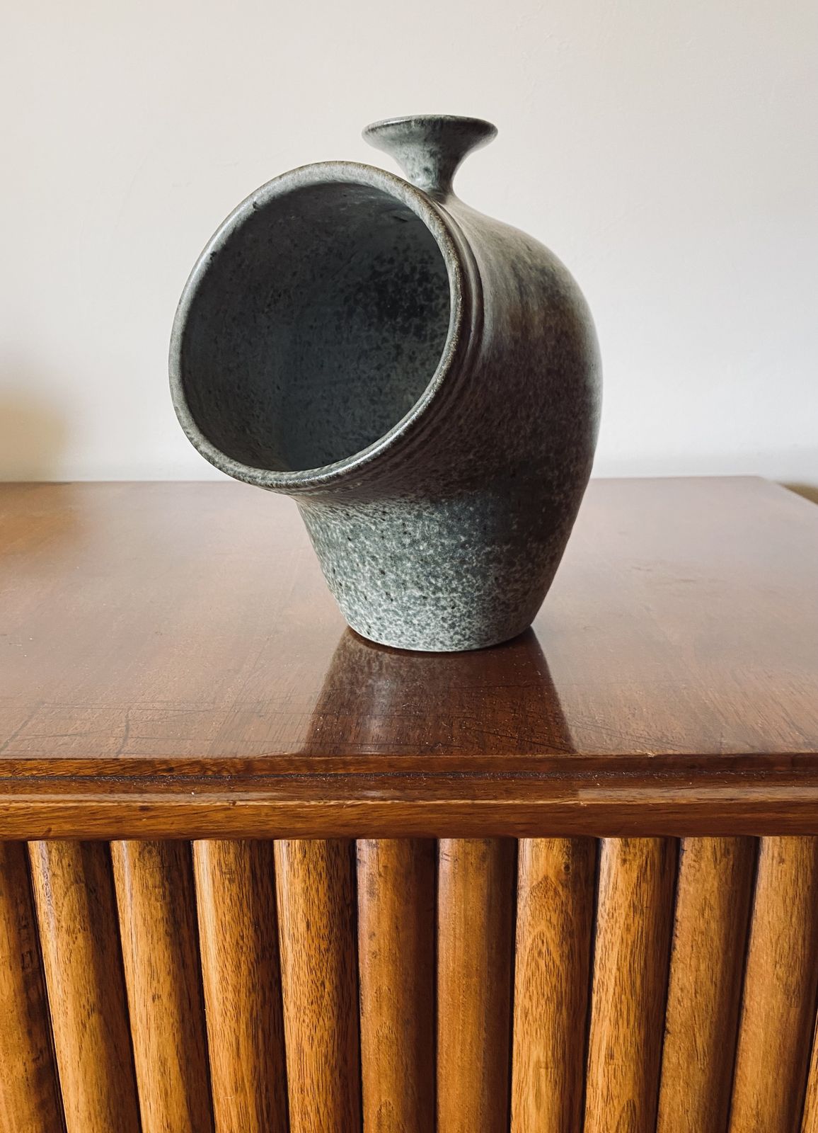 Organic Green Ceramic Vase, France 1960s photo 320.0