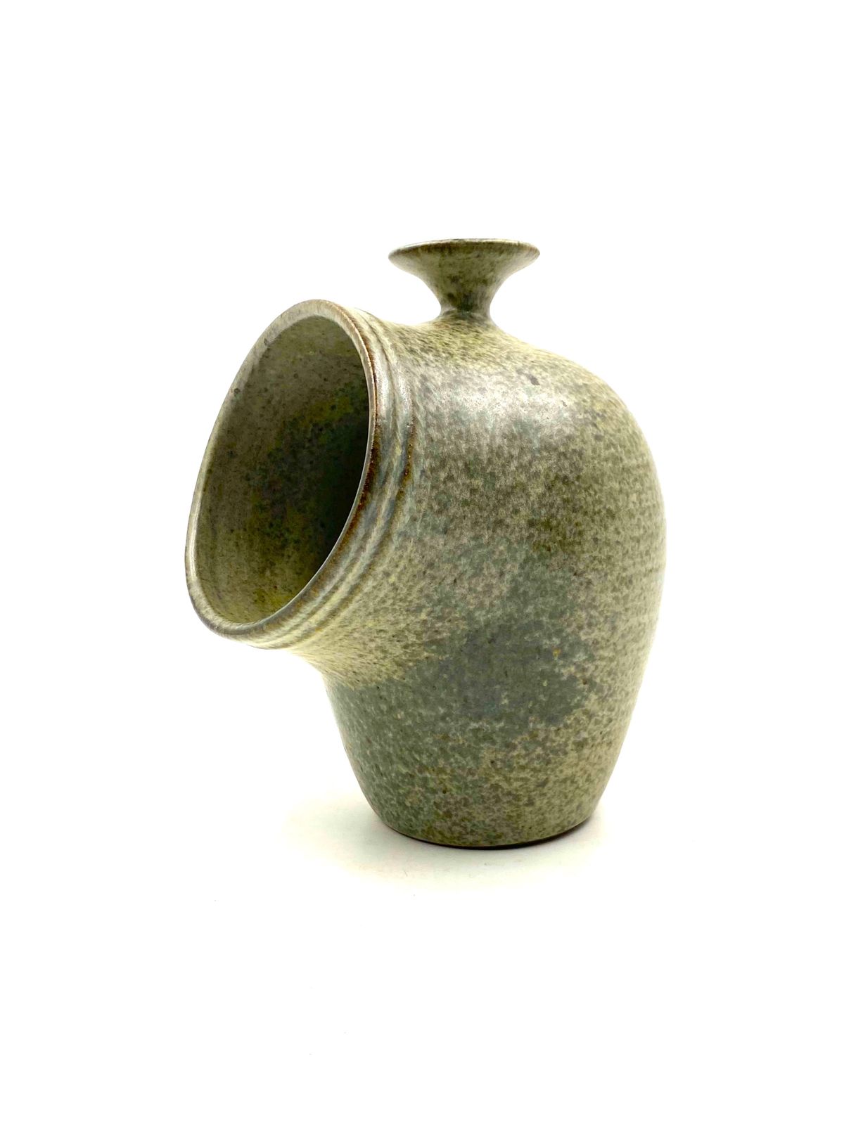 photo vinterior Organic Green Ceramic Vase, France 1960s