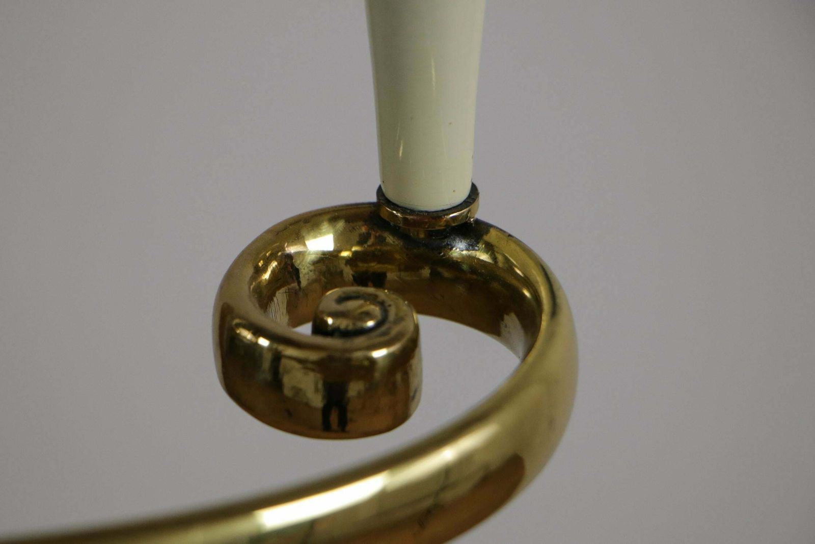 Italian Midcentury Gold And Ivory Color Eight Lights Chandelier, 1950s photo buy